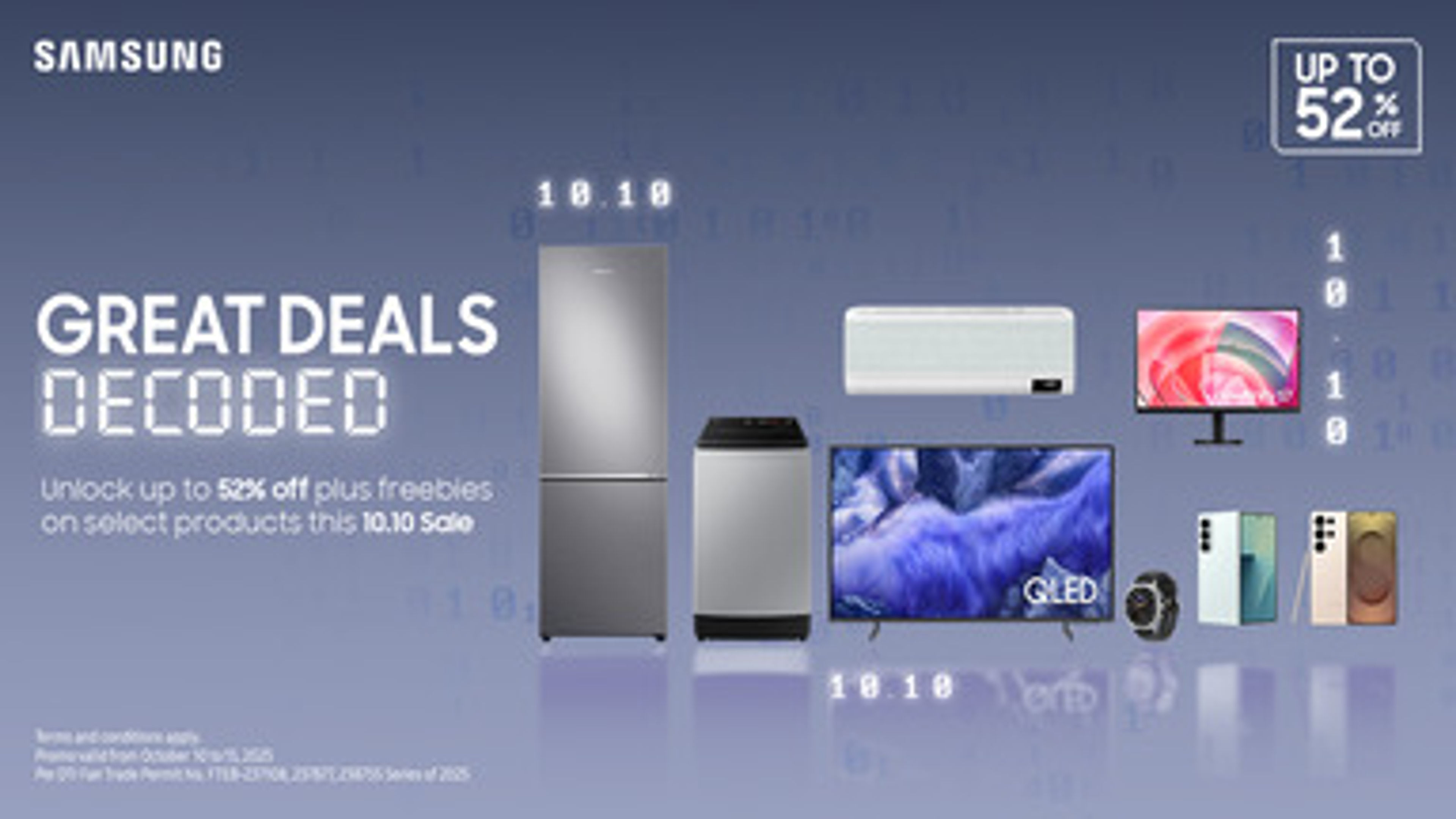 A banner image of Samsung 52% offer.