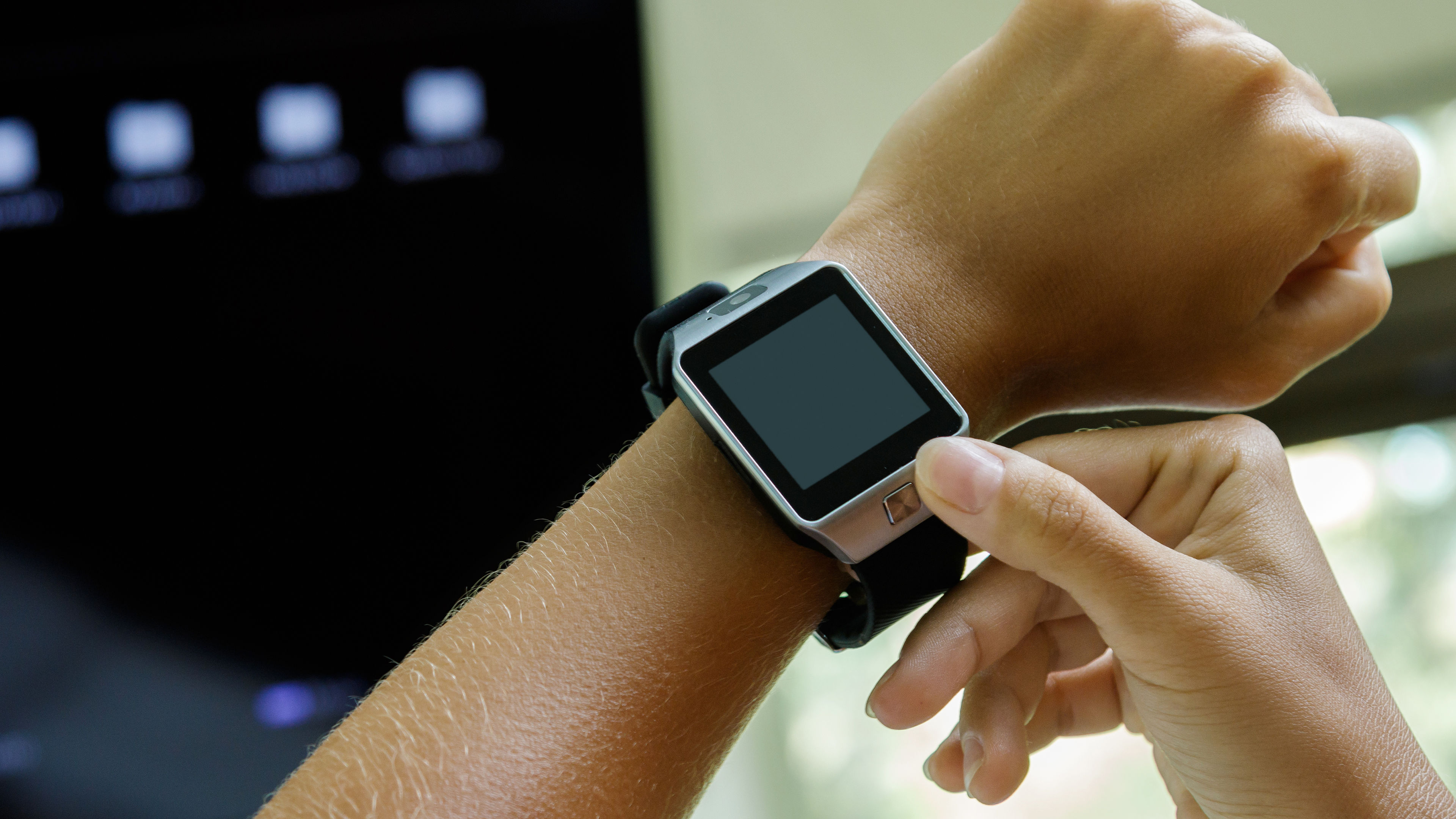 Close-up of Smart smartwatch TV remote control