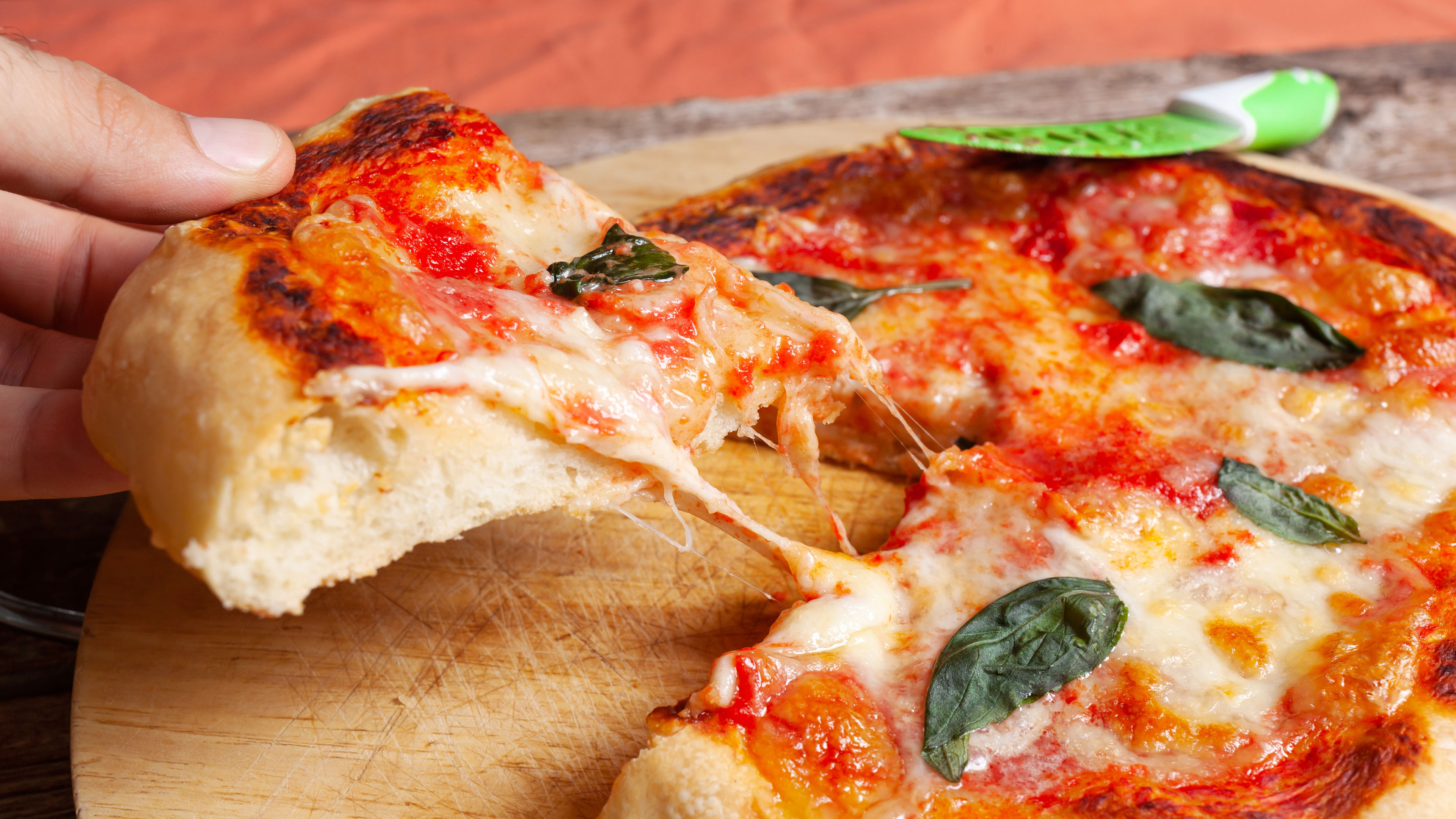 Freshly baked pizza