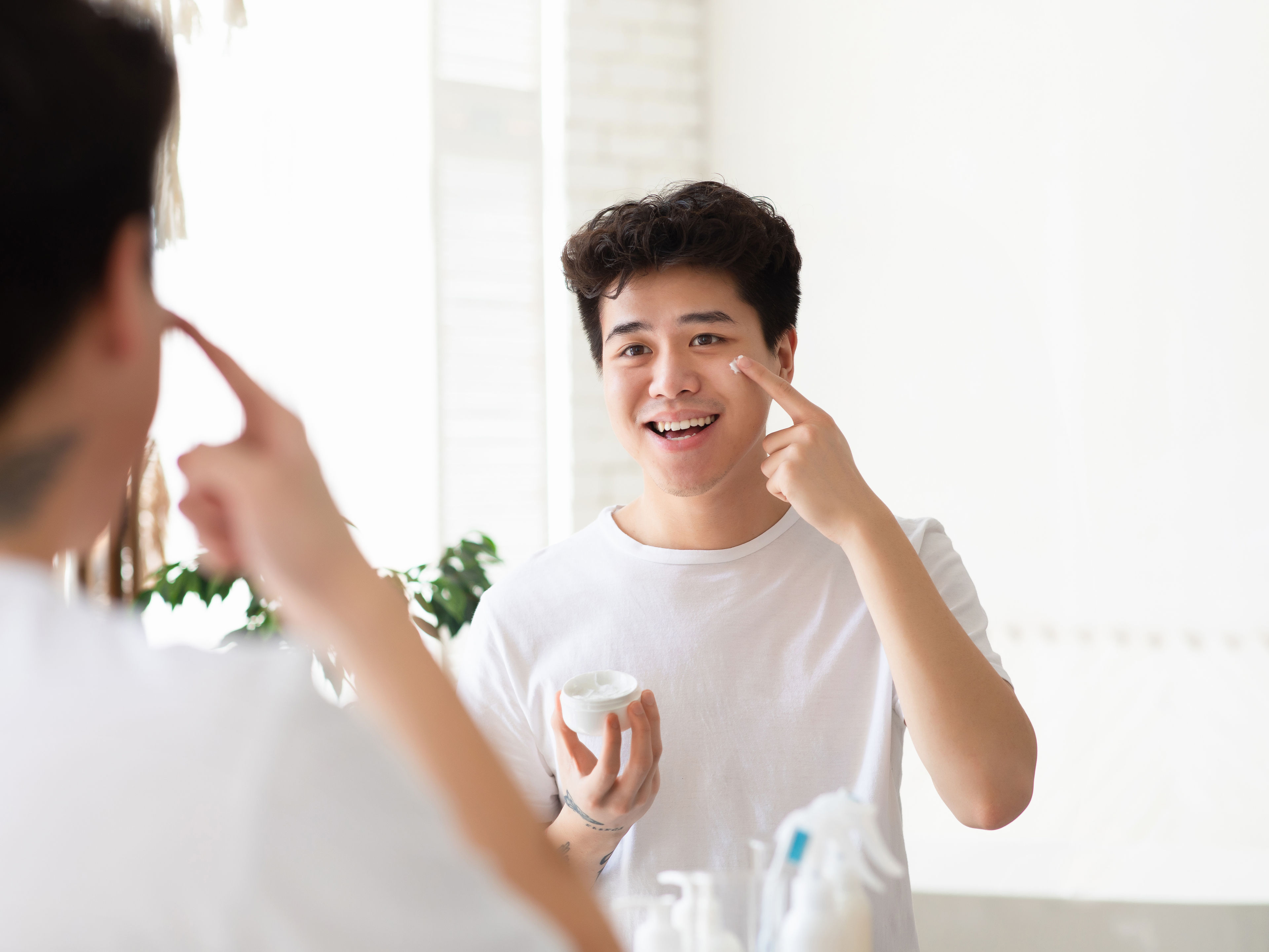 Skin care at home, male daily procedures, home treatment at covid 