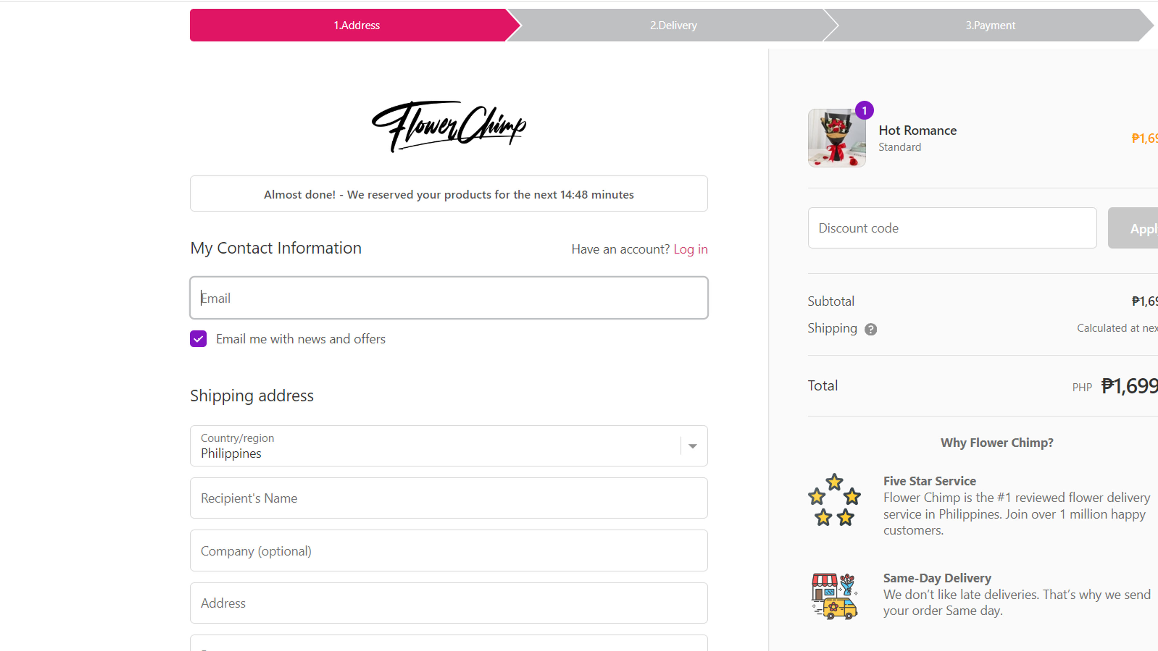 How to use coupon for Flowerchimp