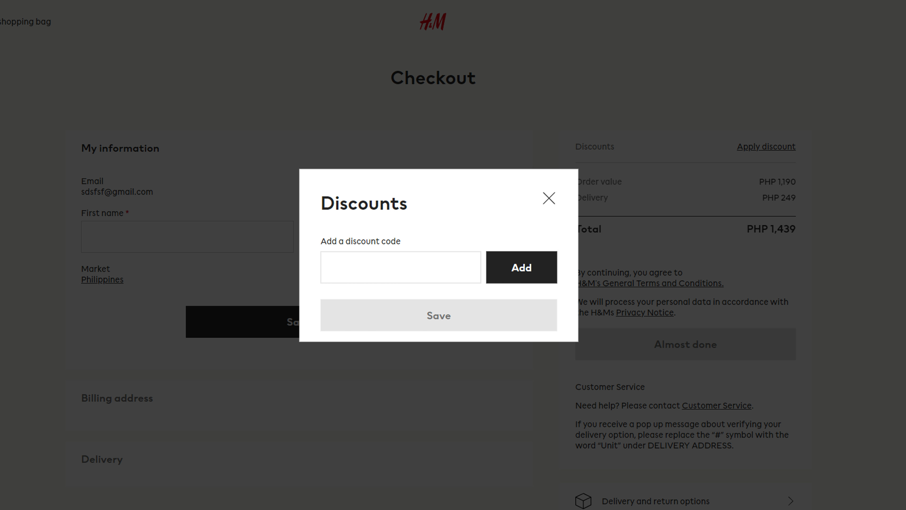 How to use coupon for H&M