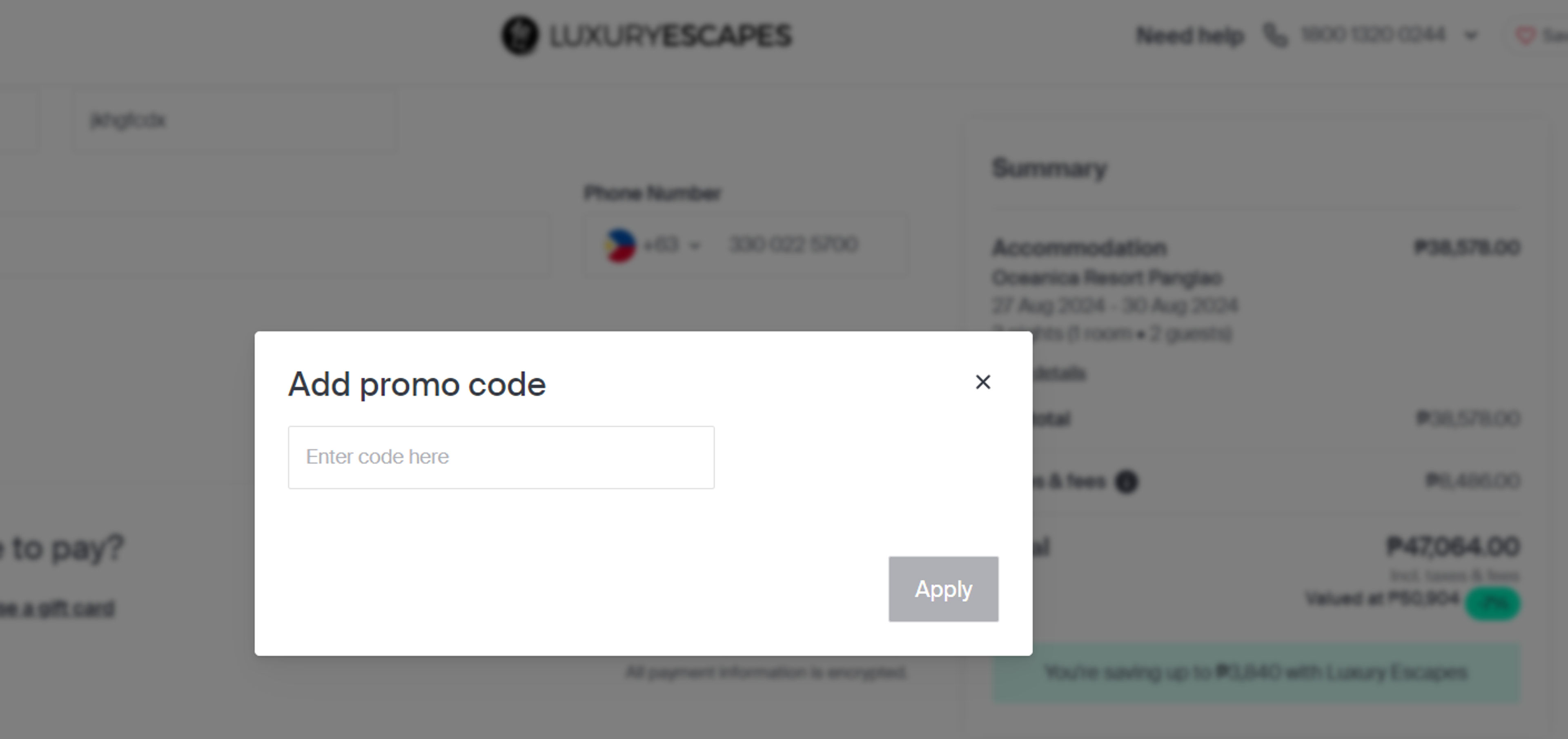 How to use coupon for Luxury Escapes