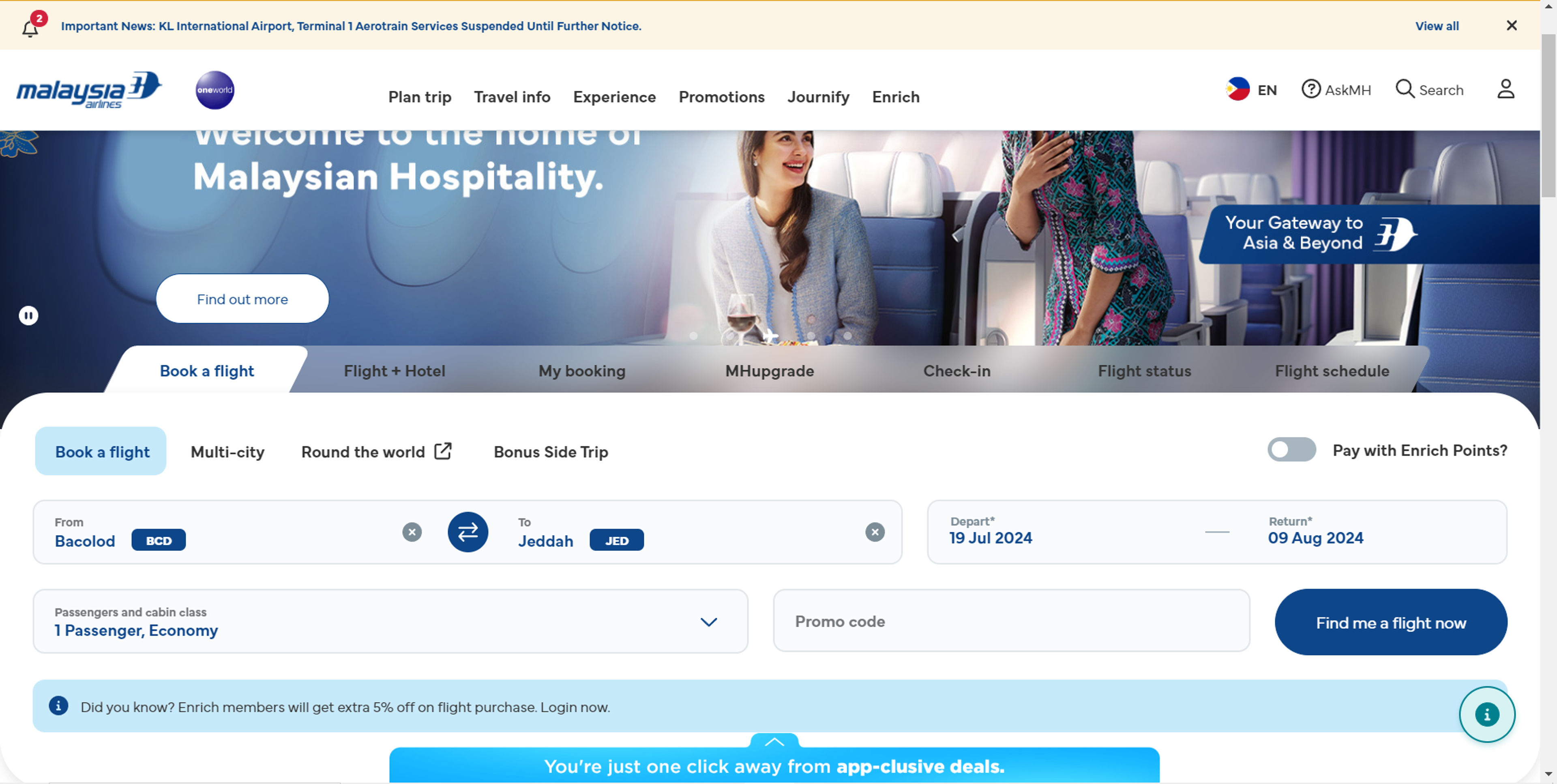 How to use coupon for Malaysia Airlines