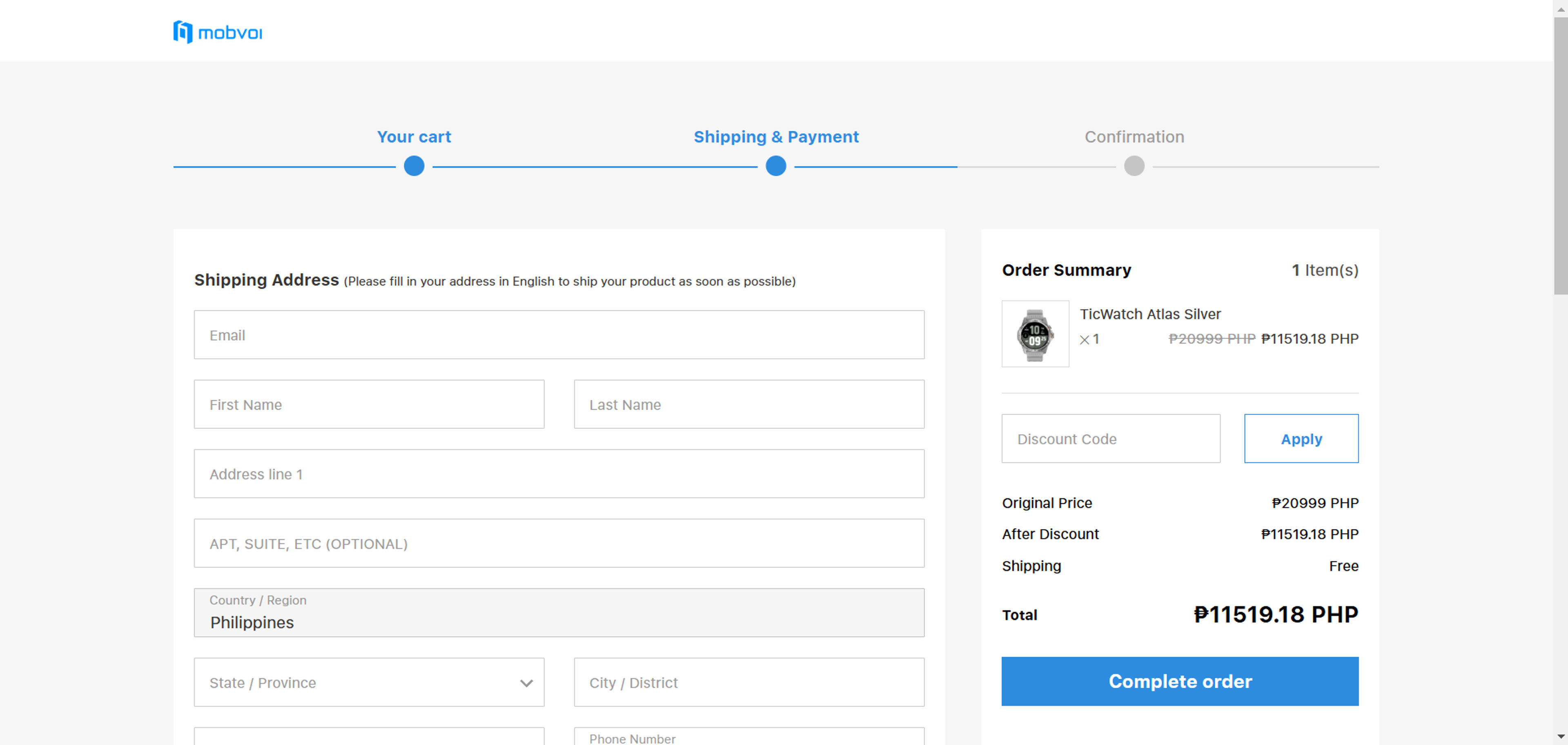 How to use Coupon for Mobvoi