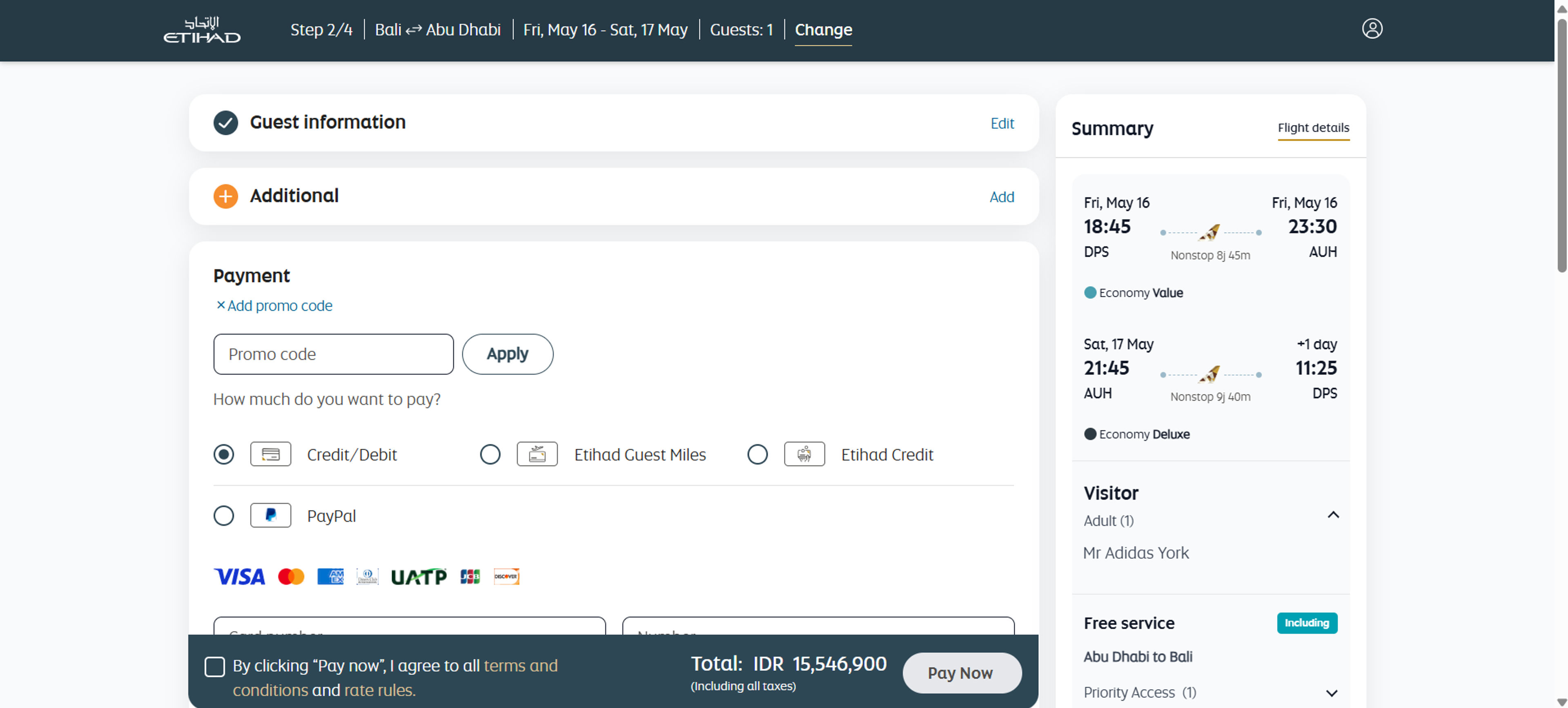 Cara menggunakan Kupon untuk Etihad Airways