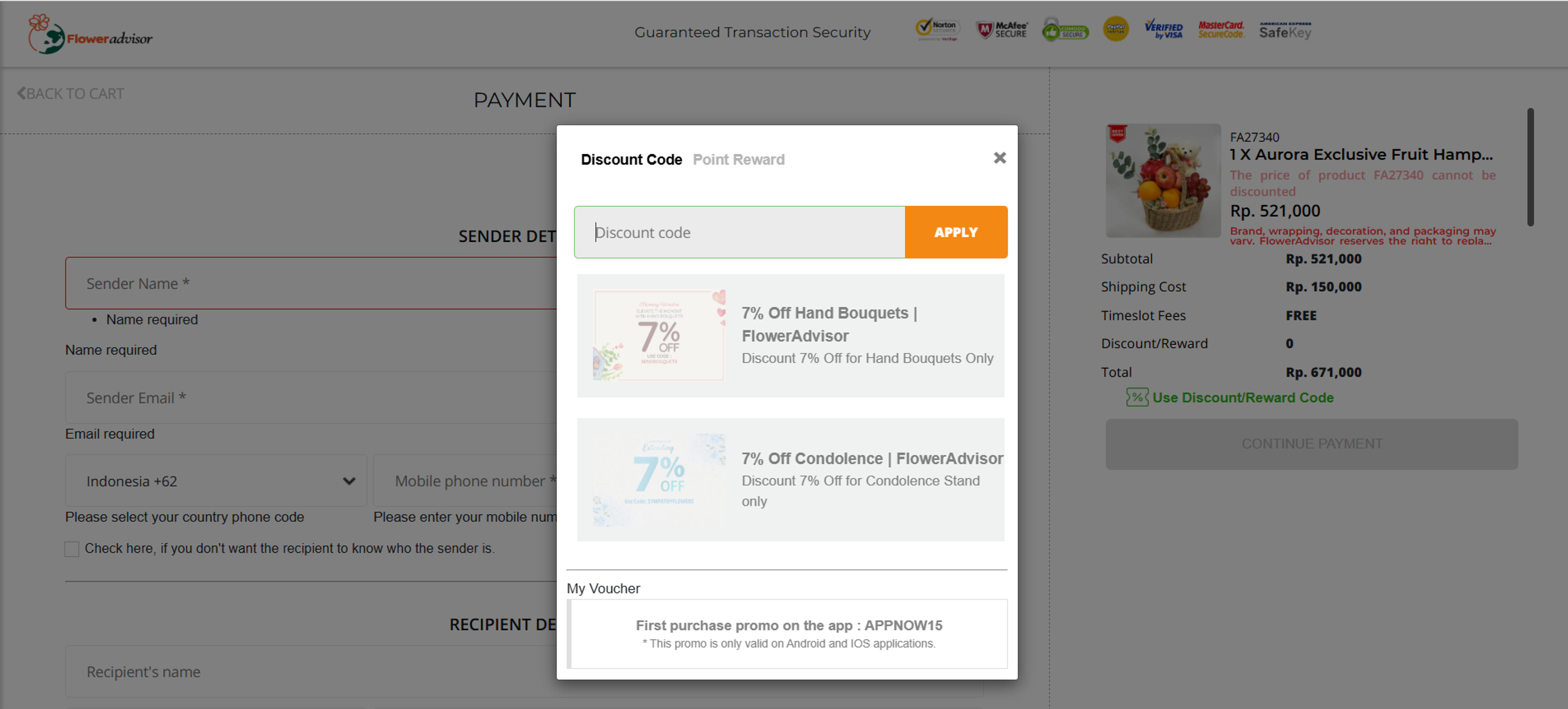 How to use coupon for Floweradvisor