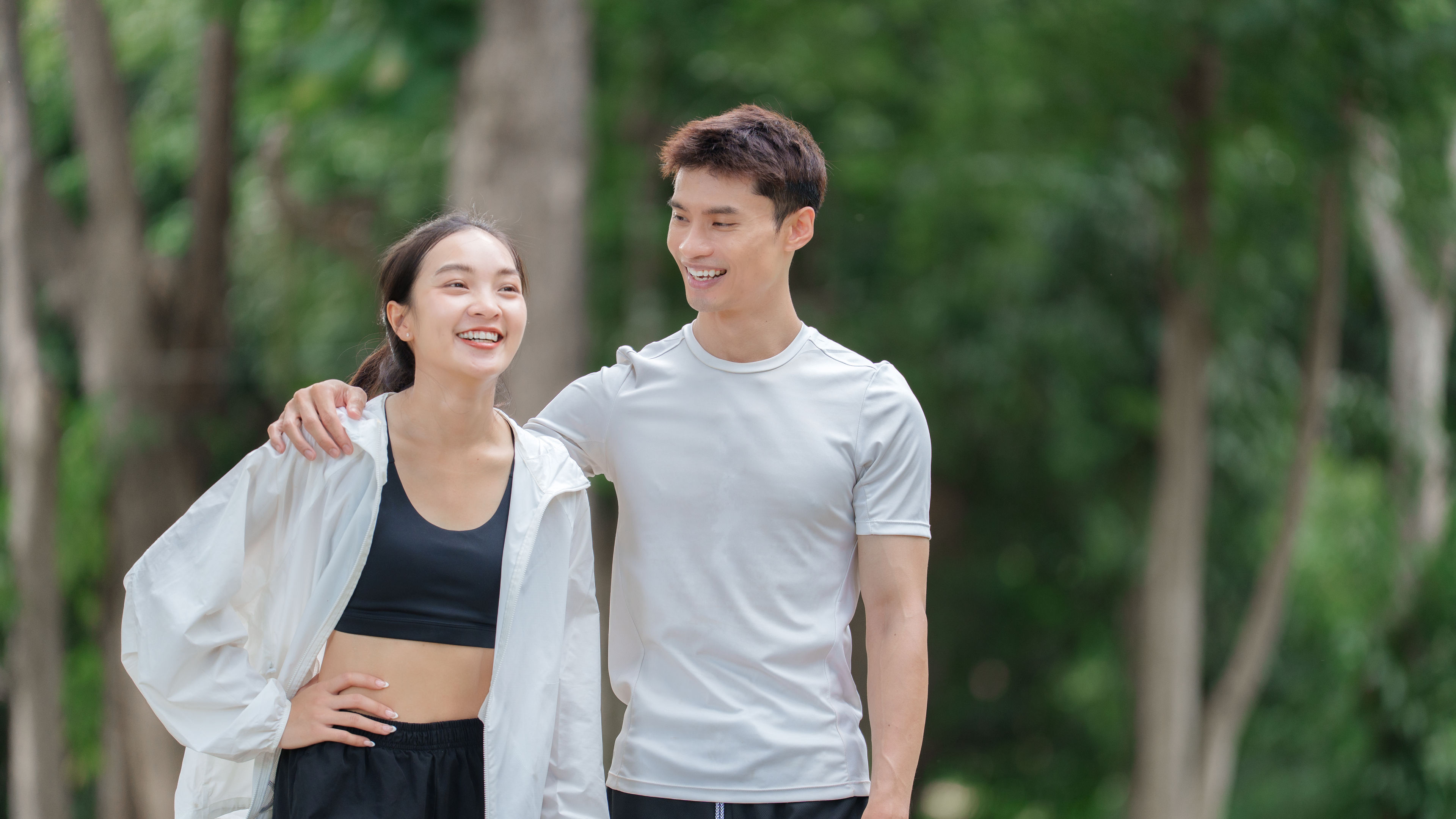 A couple doing exercise