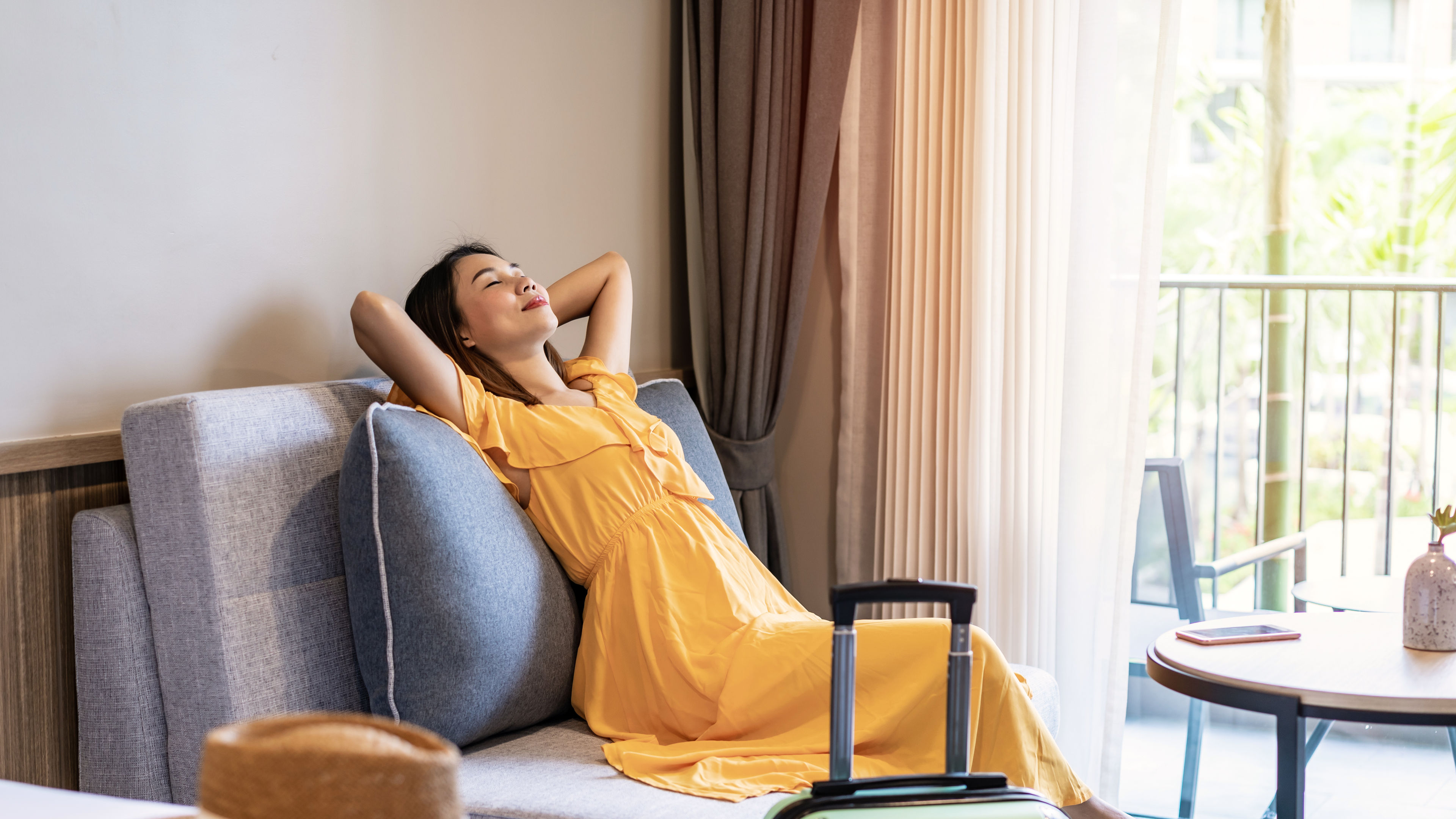 A woman in hotel 