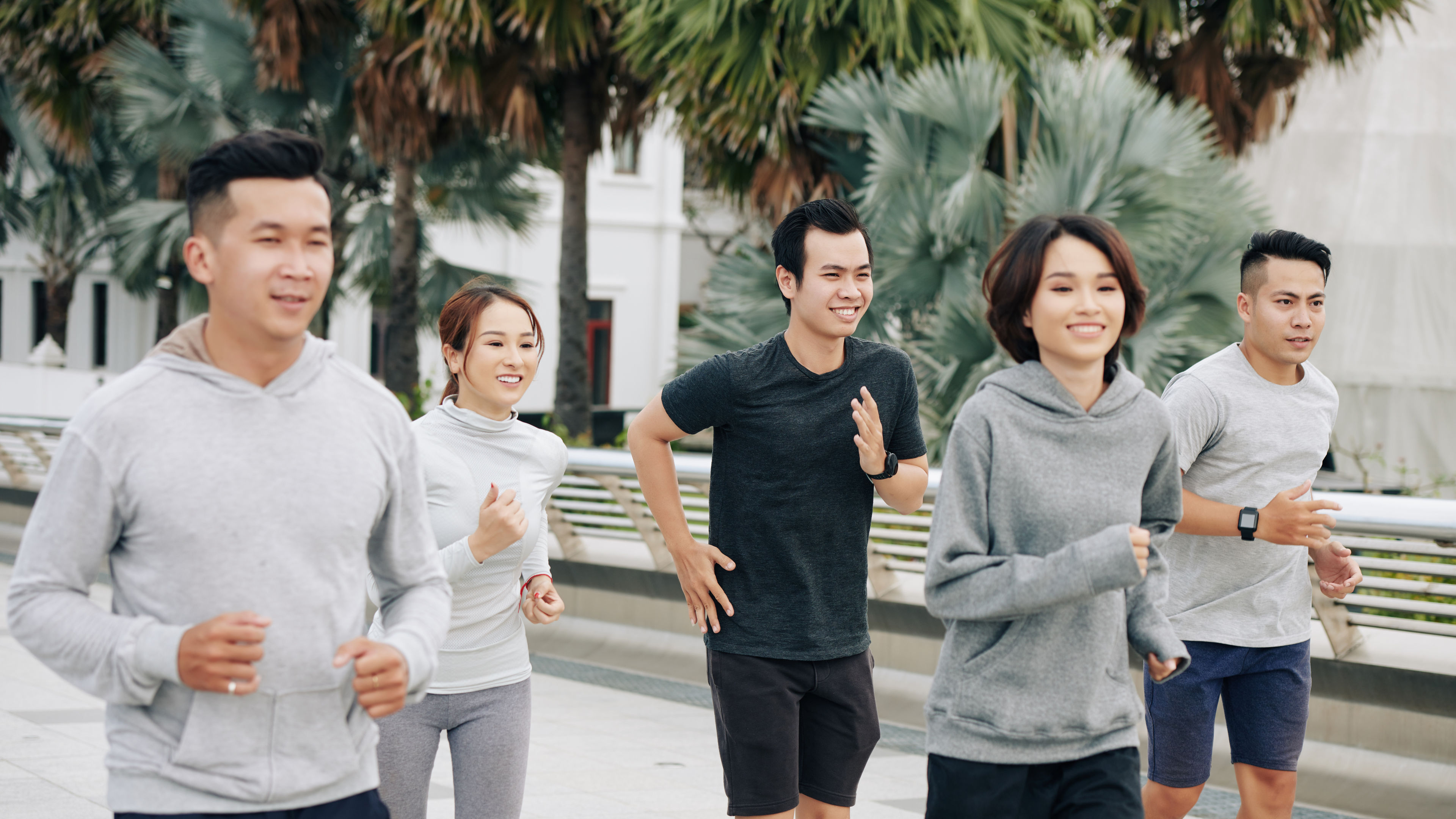 Friends jogging