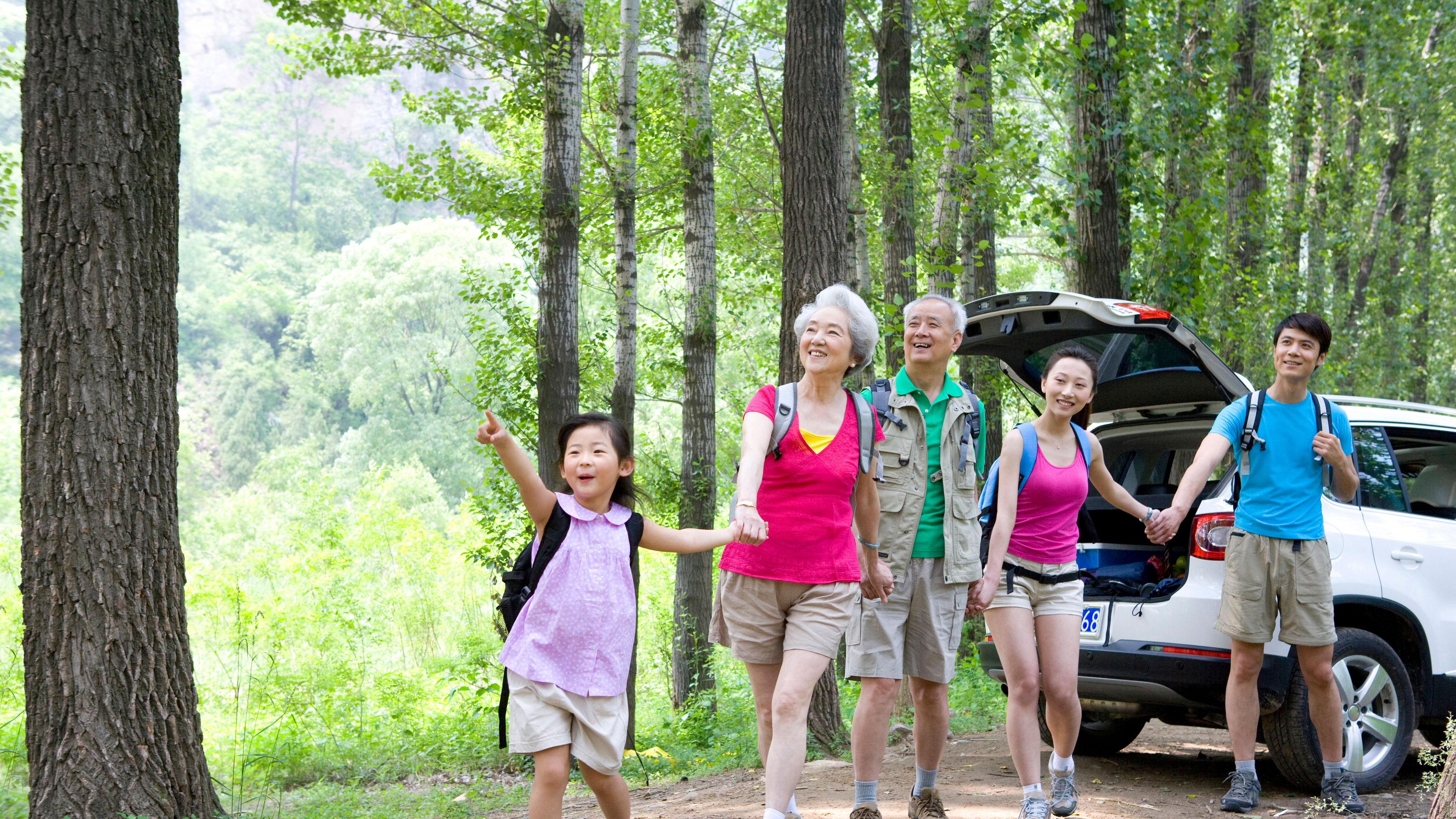 People in a forest