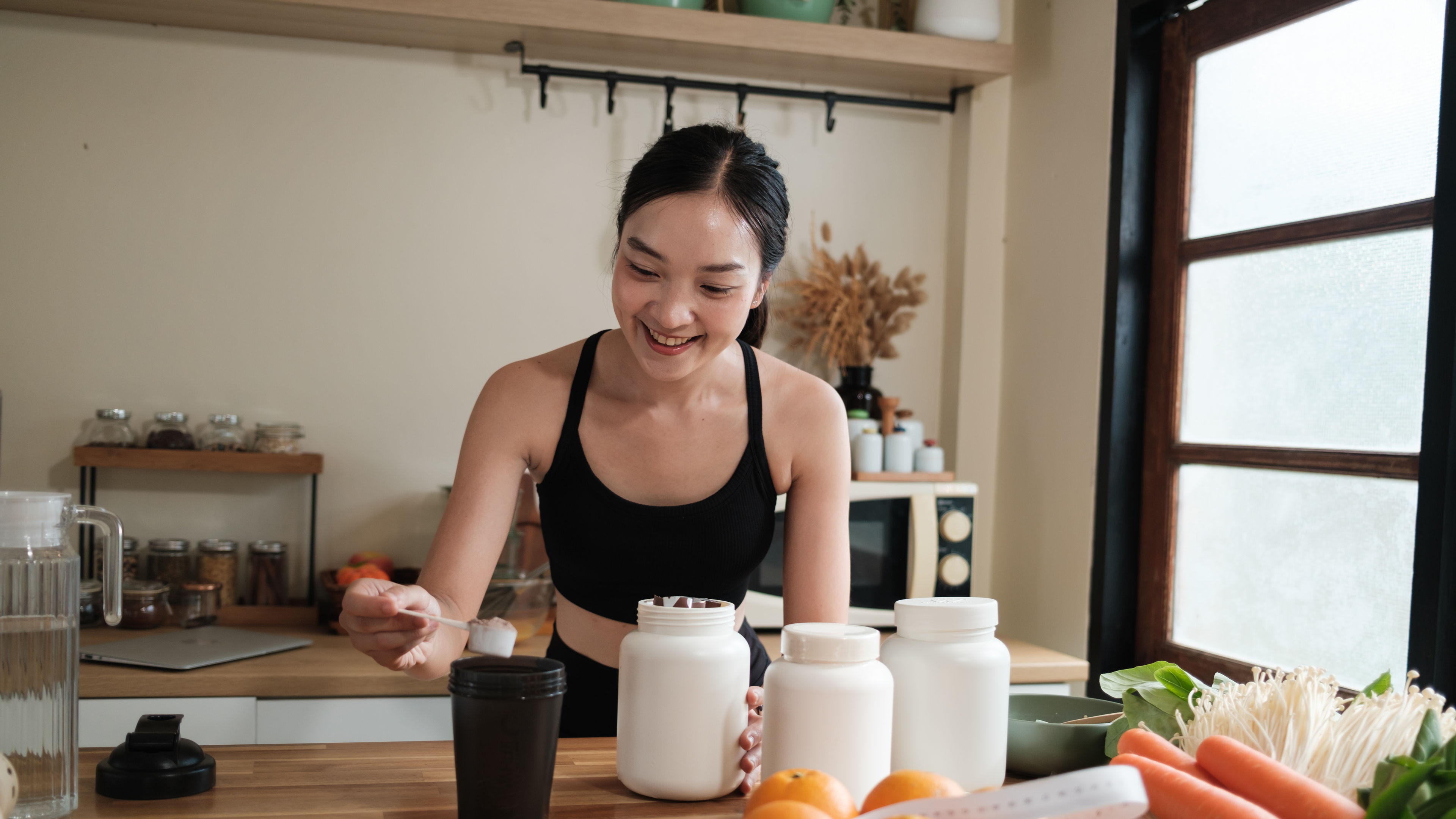 Woman preparing shake