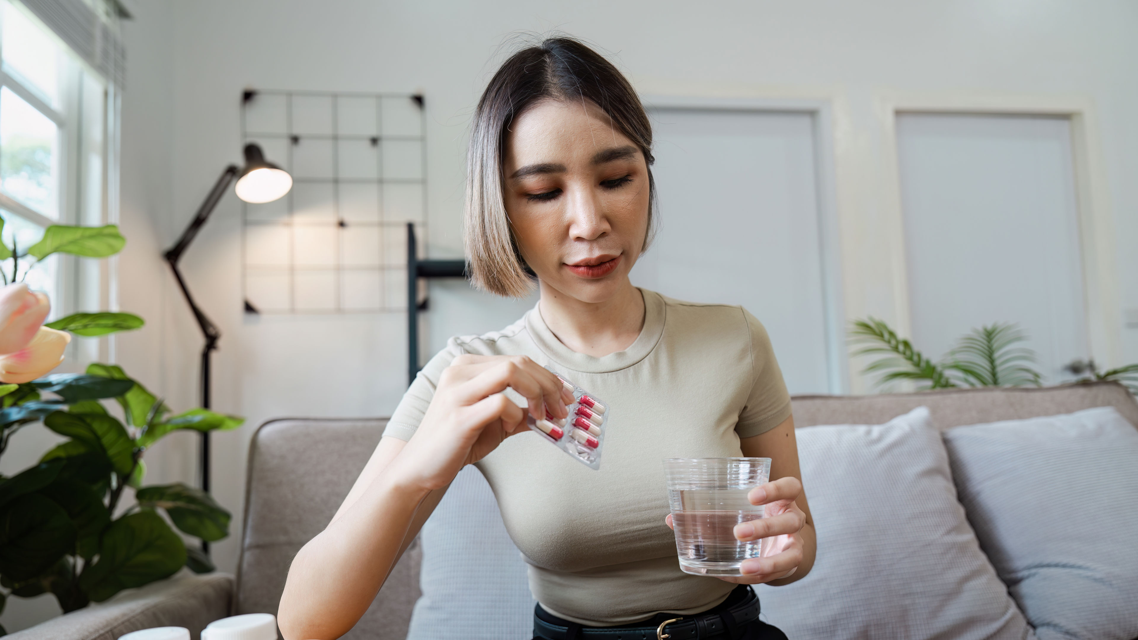 Woman with pills