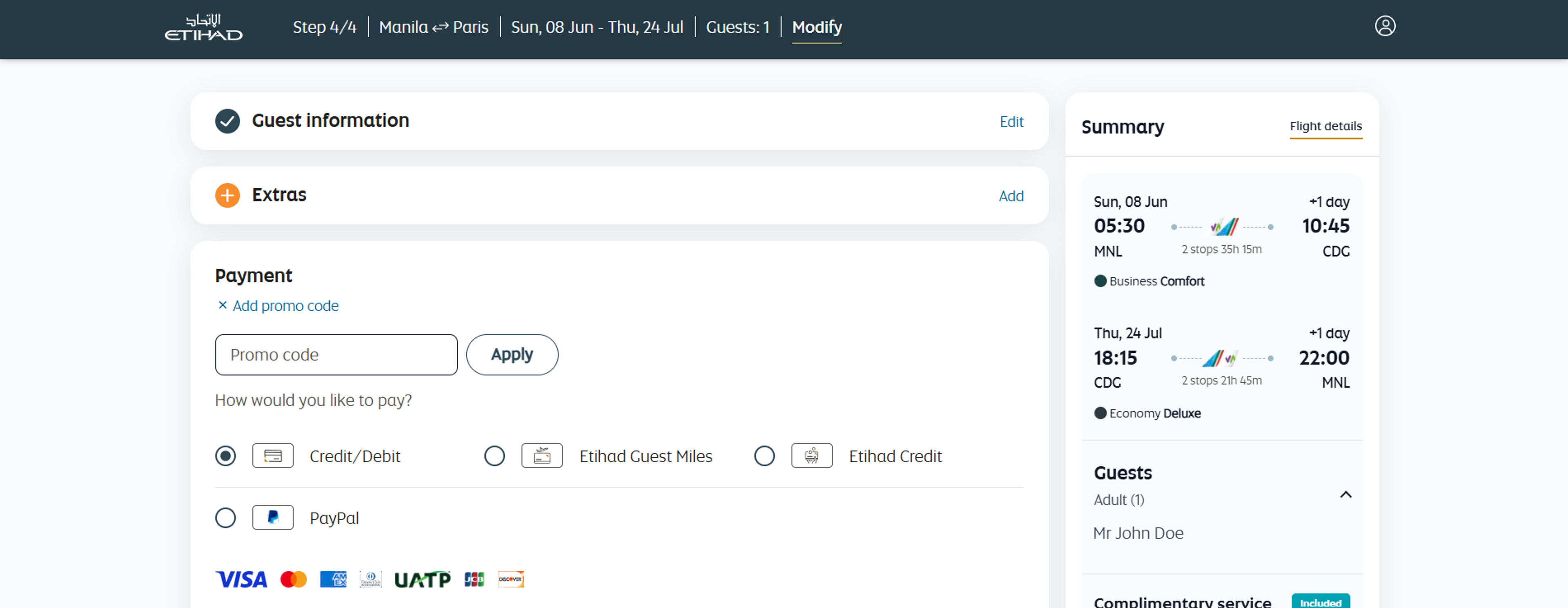How to use Coupon for Etihad Airways