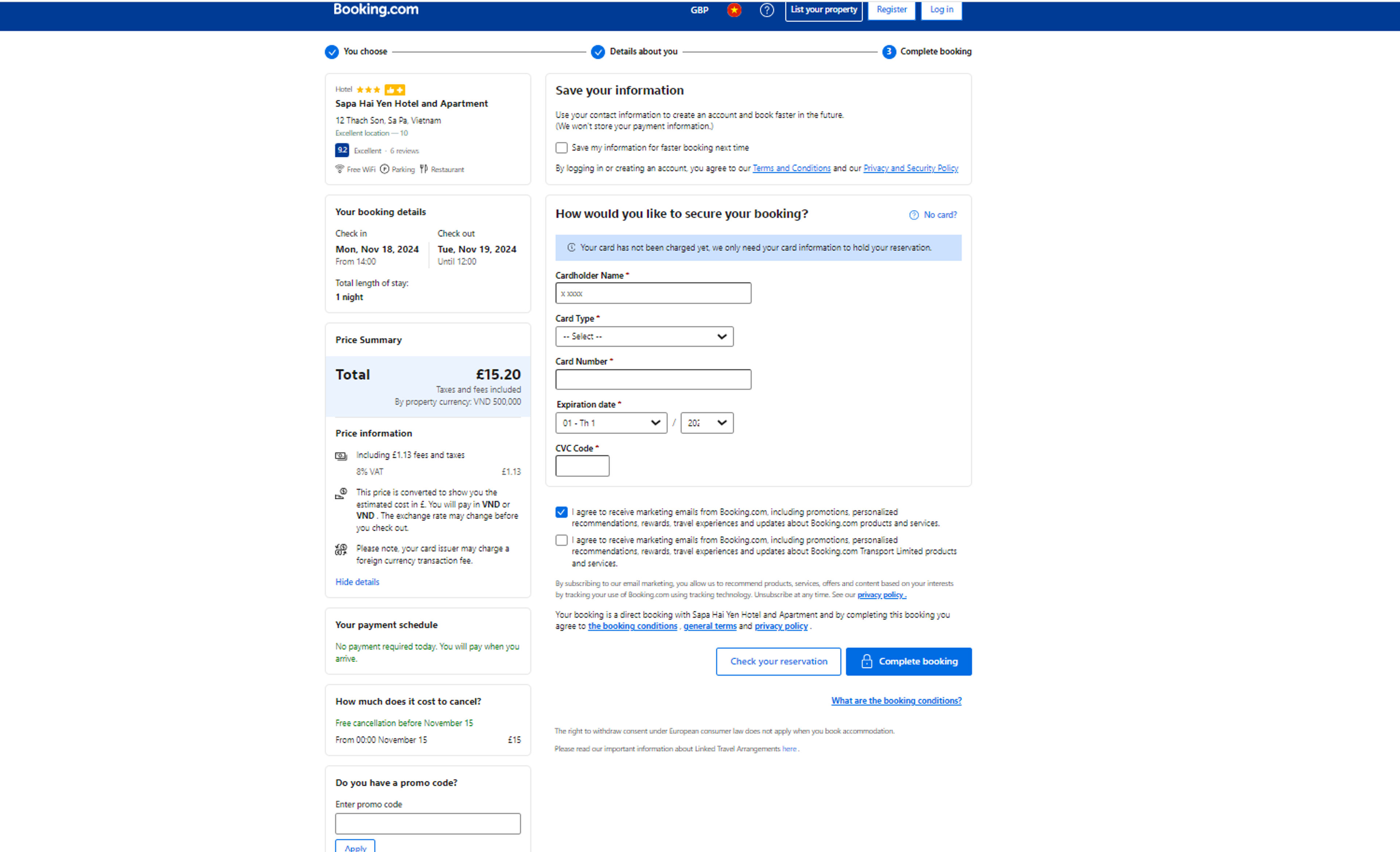 Cách sử dụng phiếu giảm giá cho Booking.com
