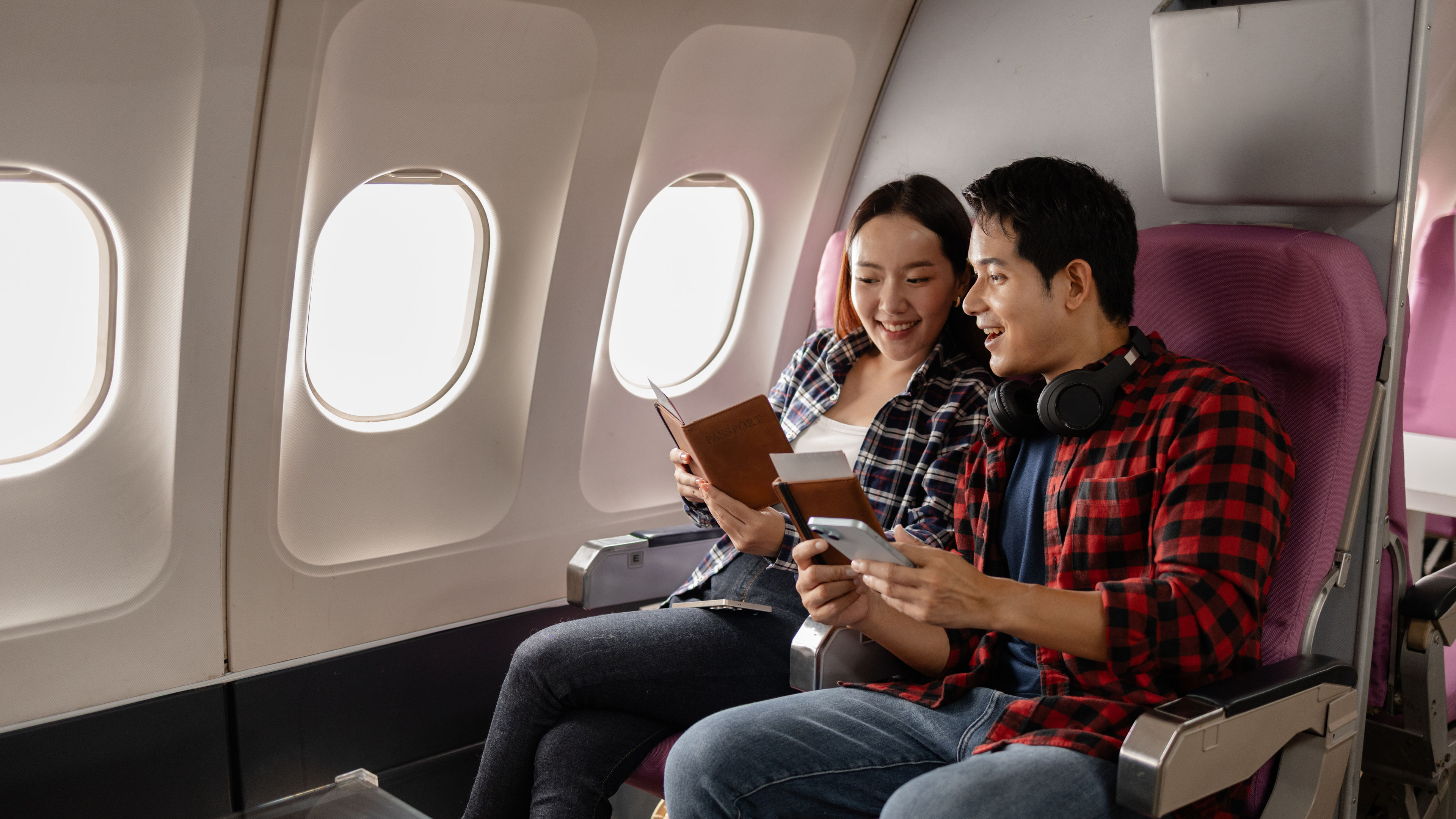 A couple on a flight