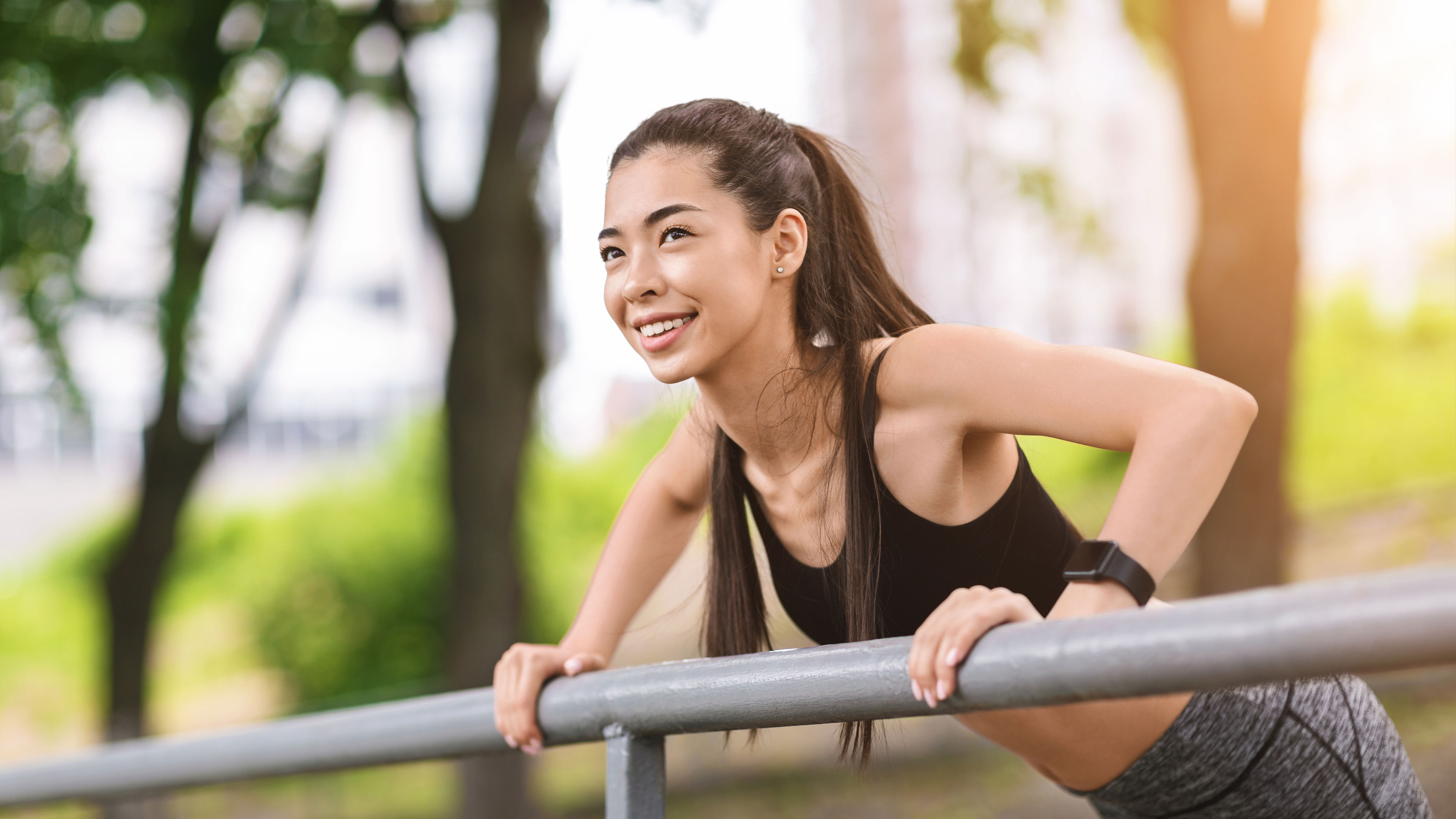 A woman at a workout