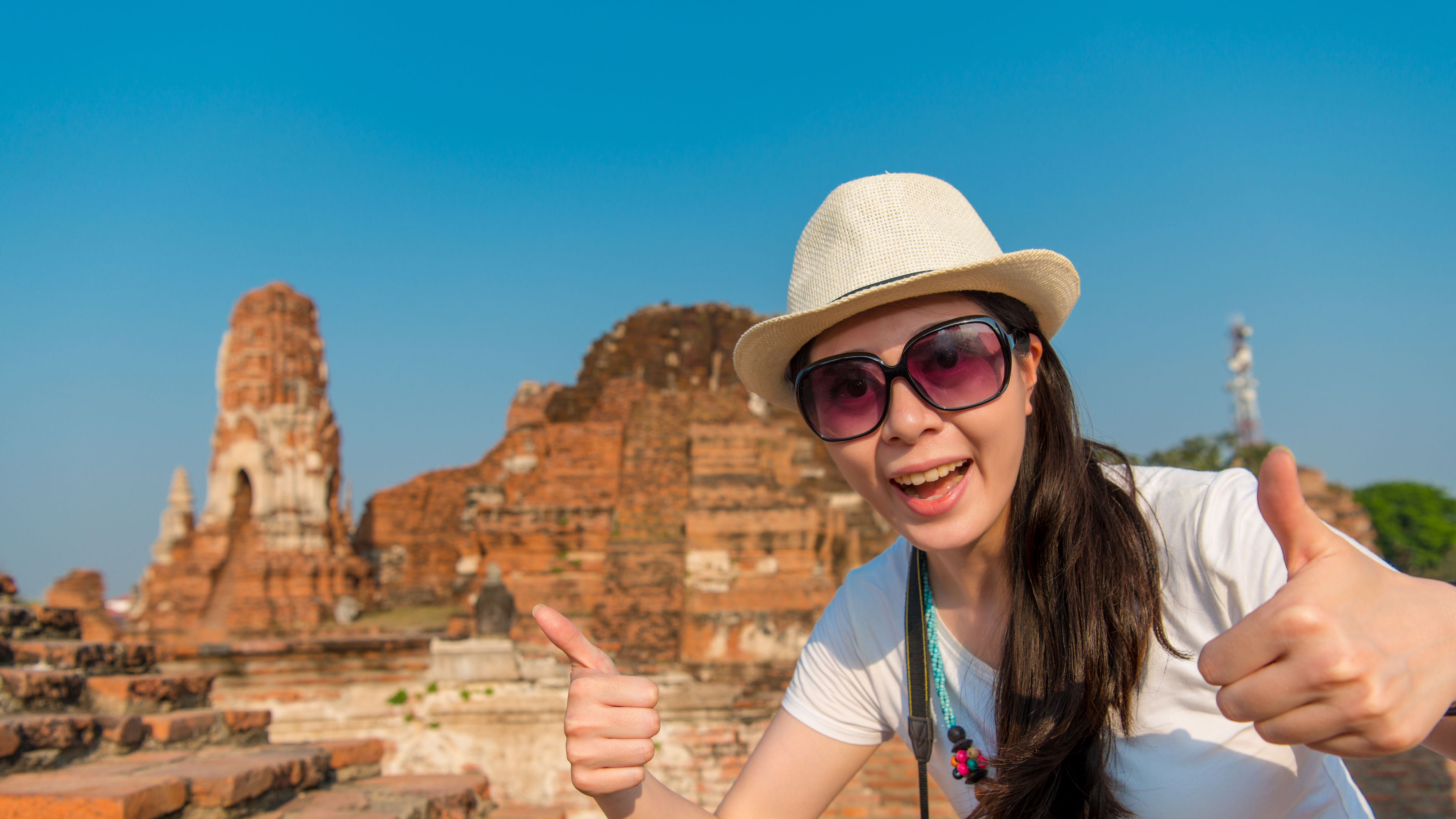 A woman travelling 