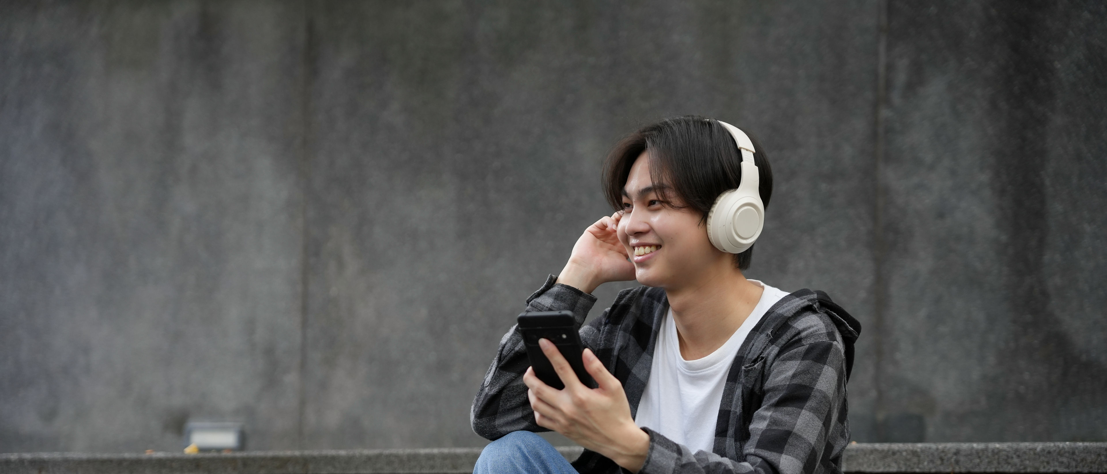 Man listening to song