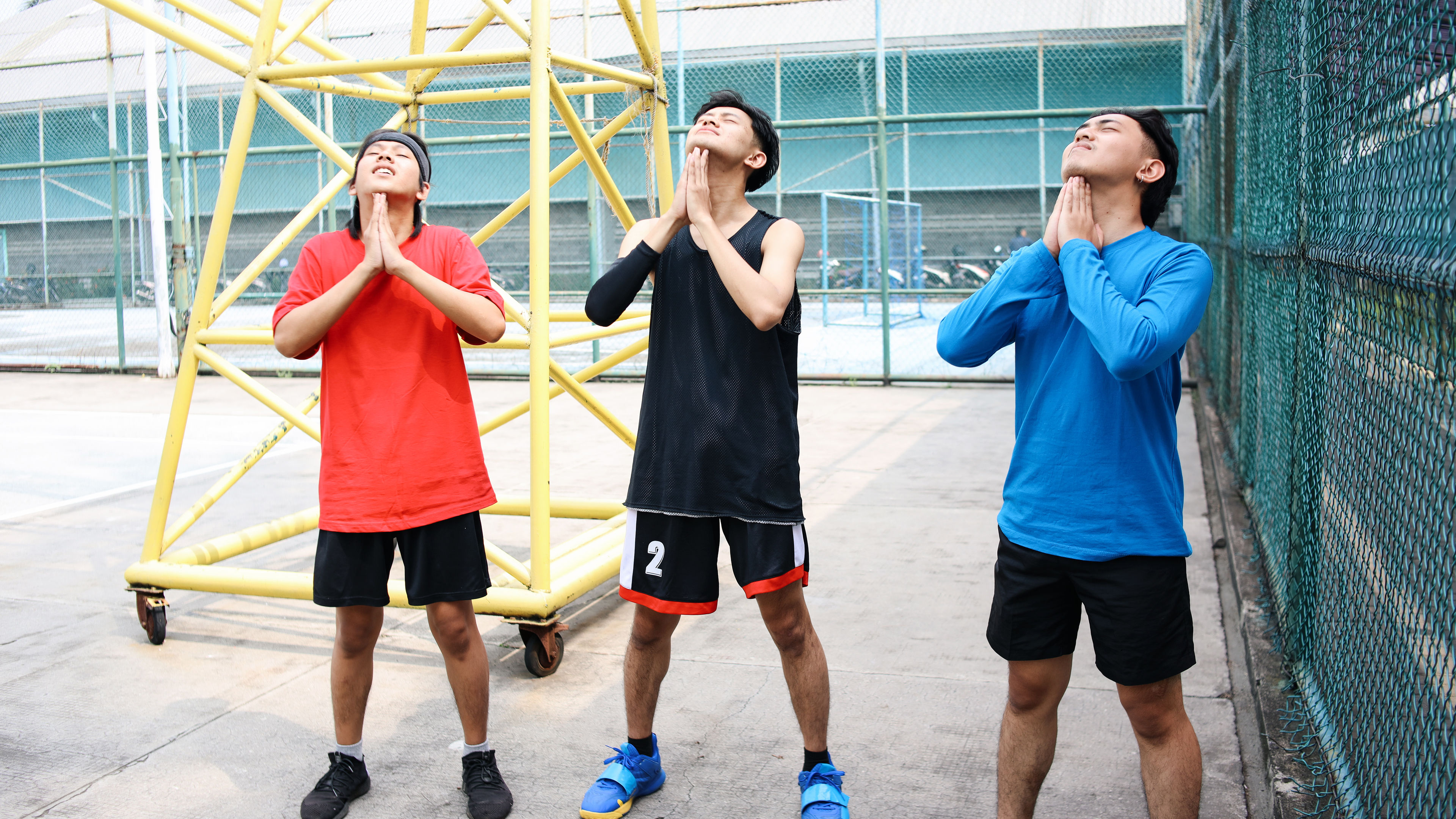 Sporty Men Warming Up Before Game