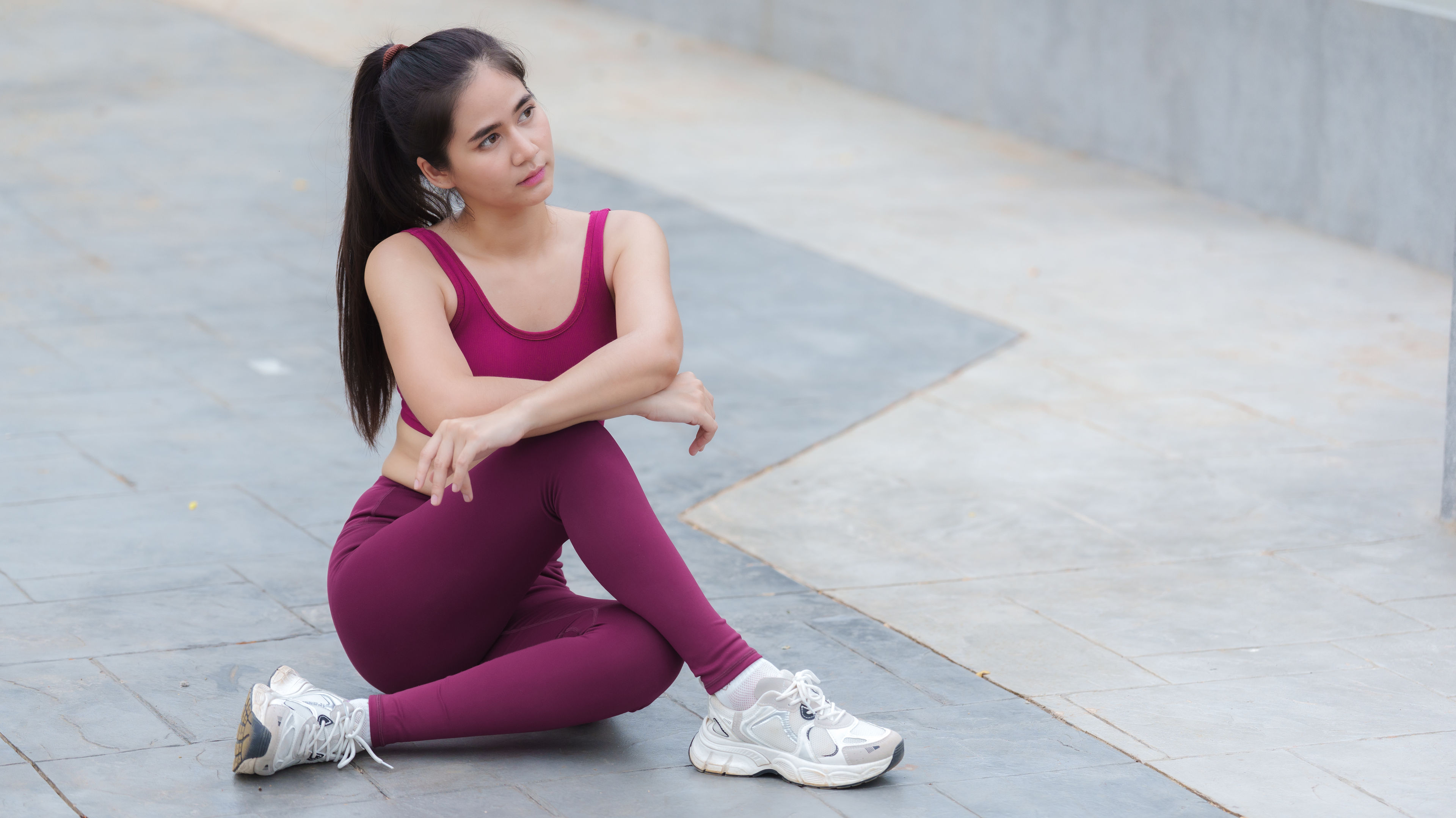 Woman in sports dress