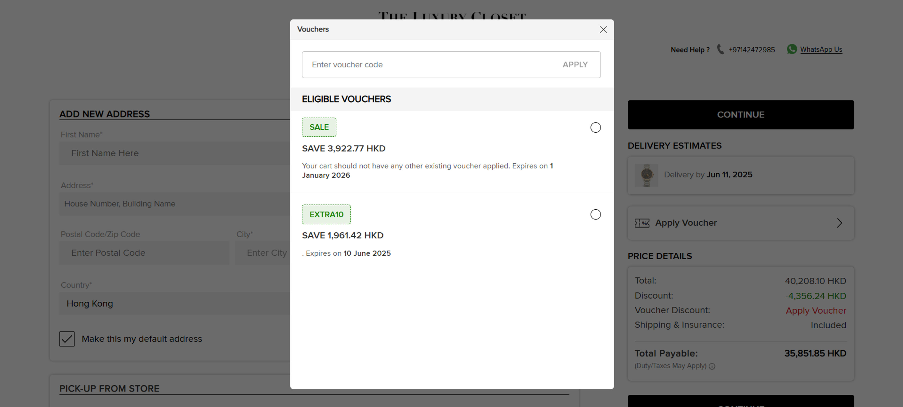 How to use Coupon for The Luxury Closet