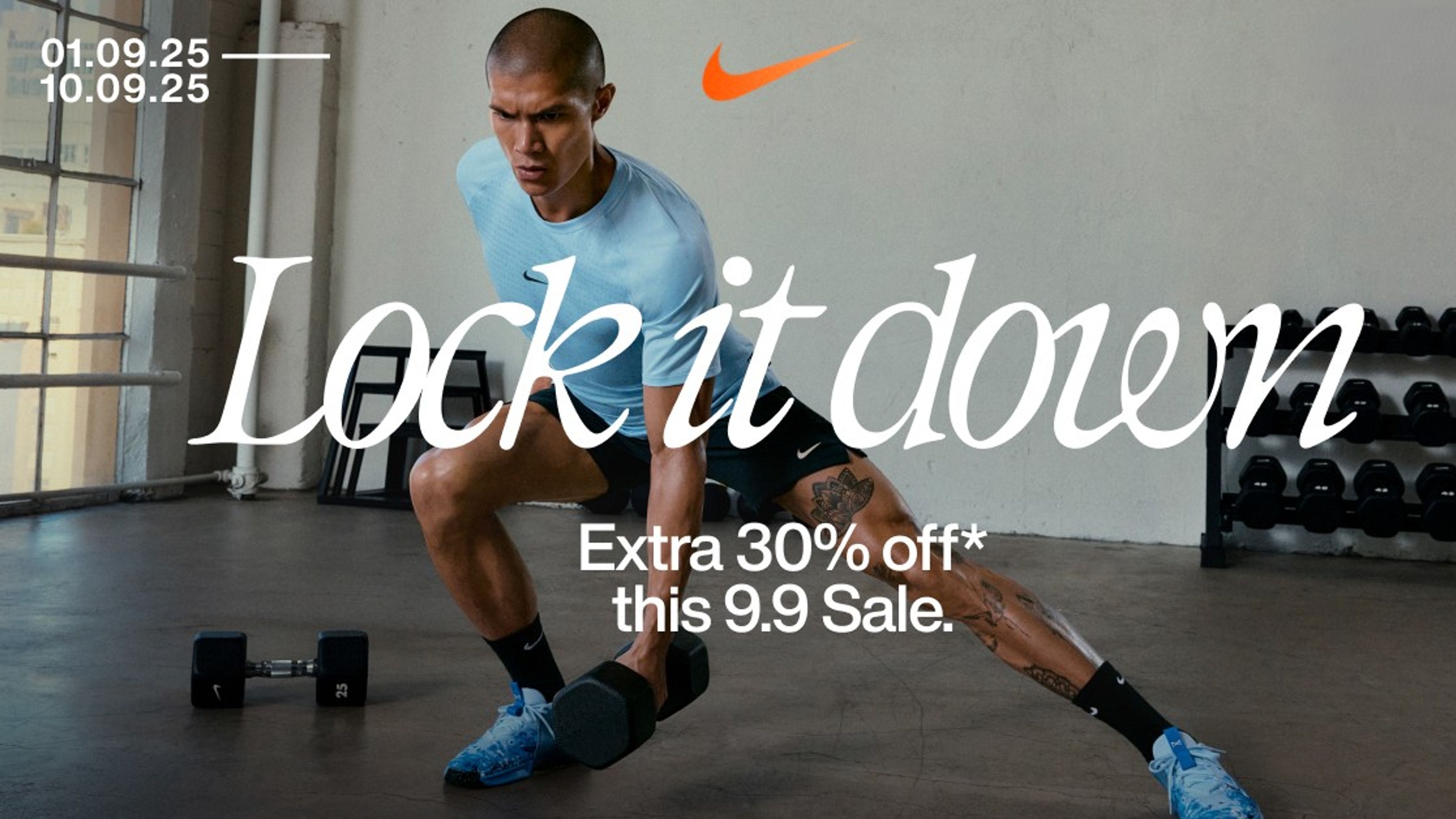 A banner image of Nike 9.9 Sale.