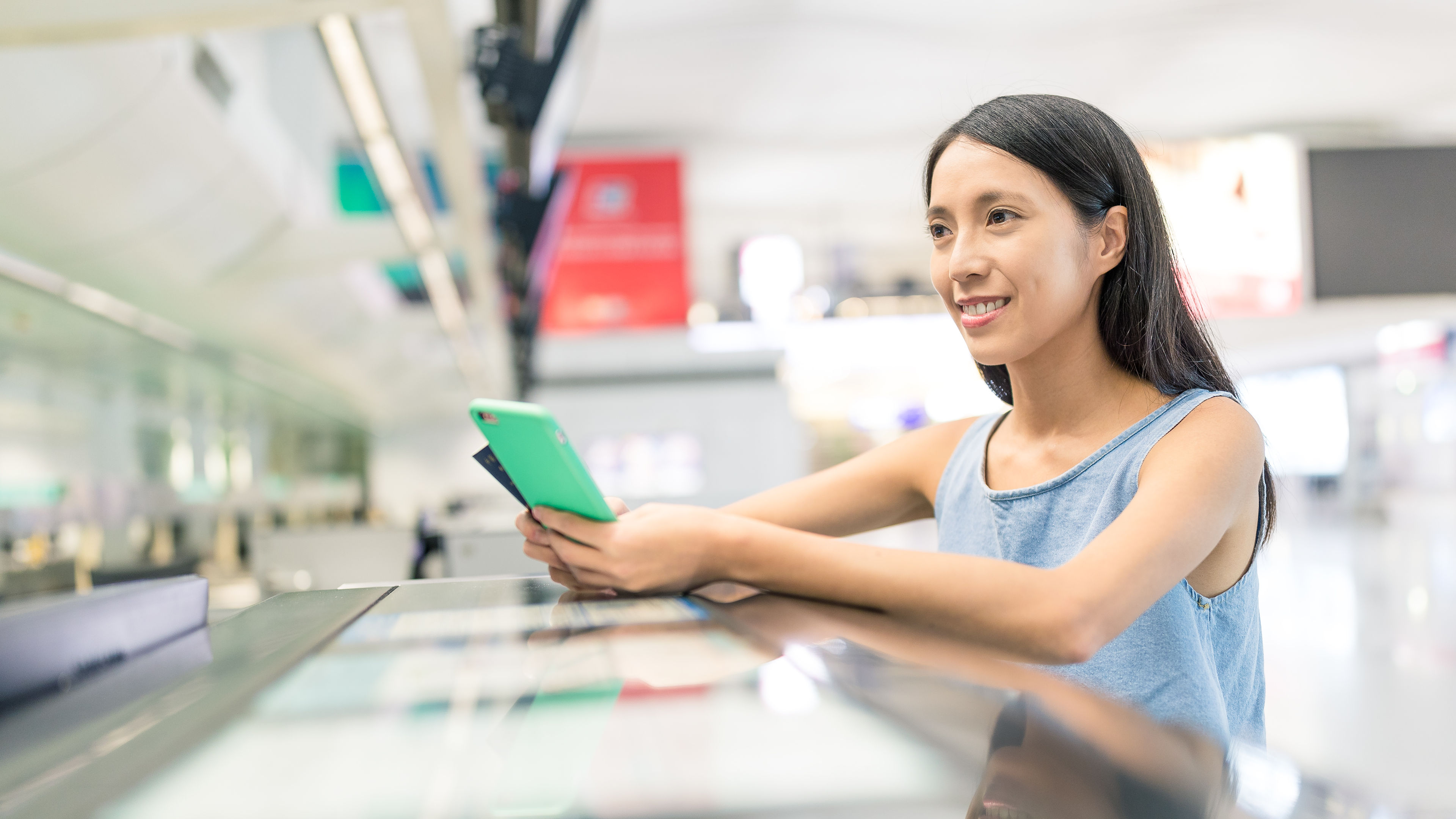 A young woman in a tech shop 