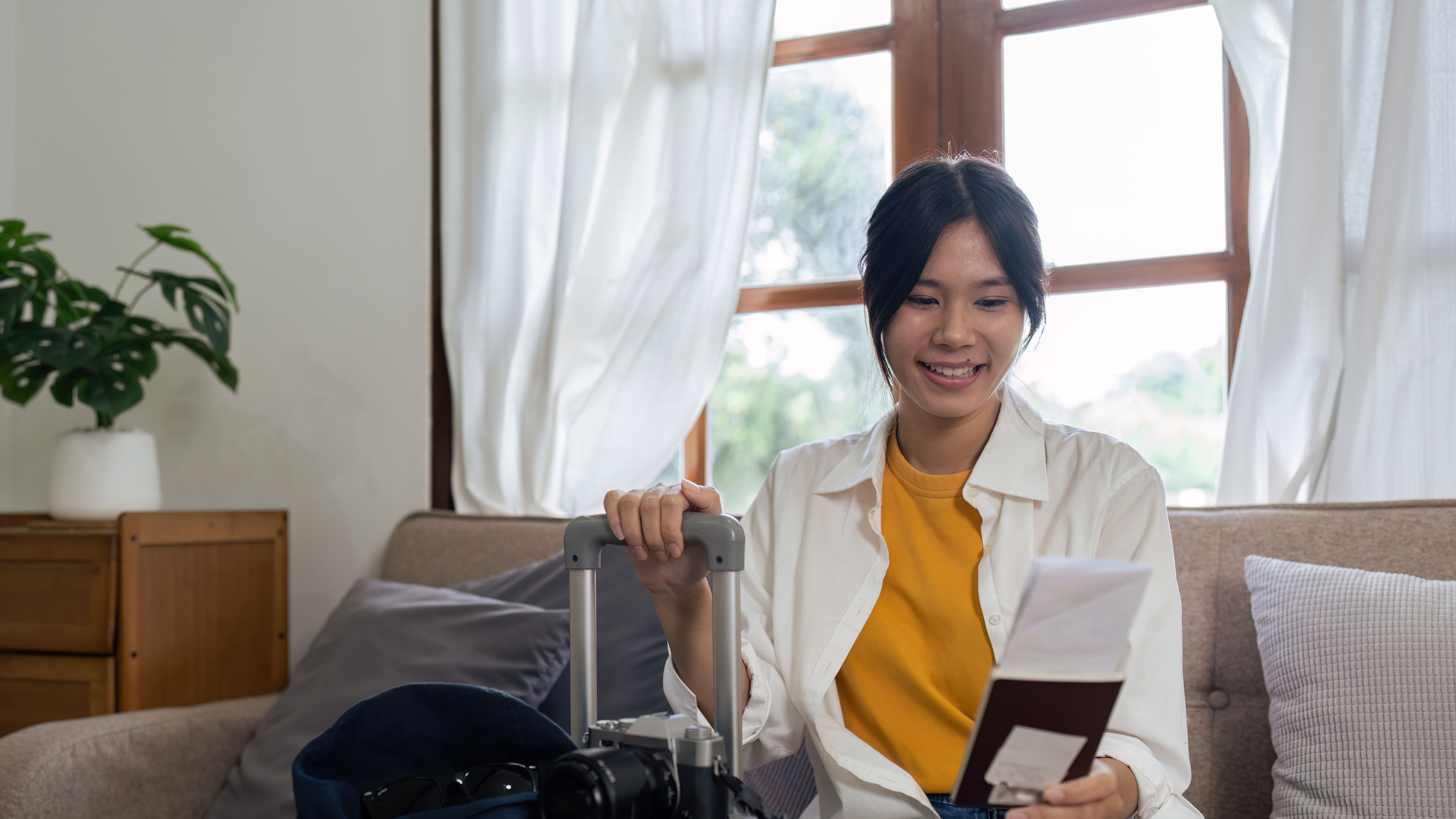 Woman with passport