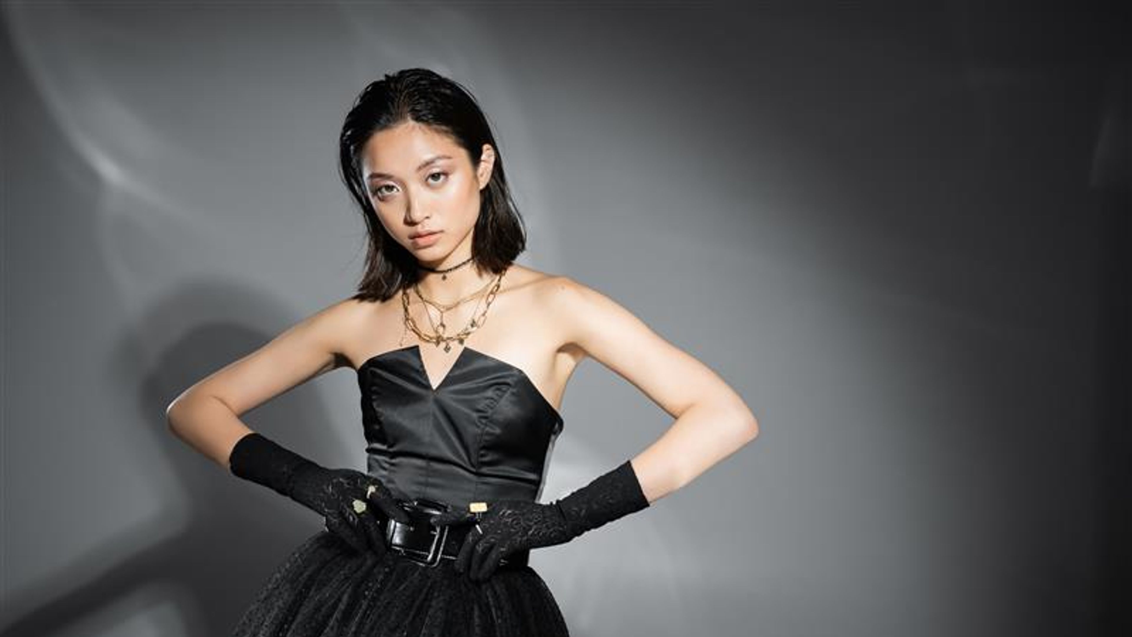 Asian woman with short hair 