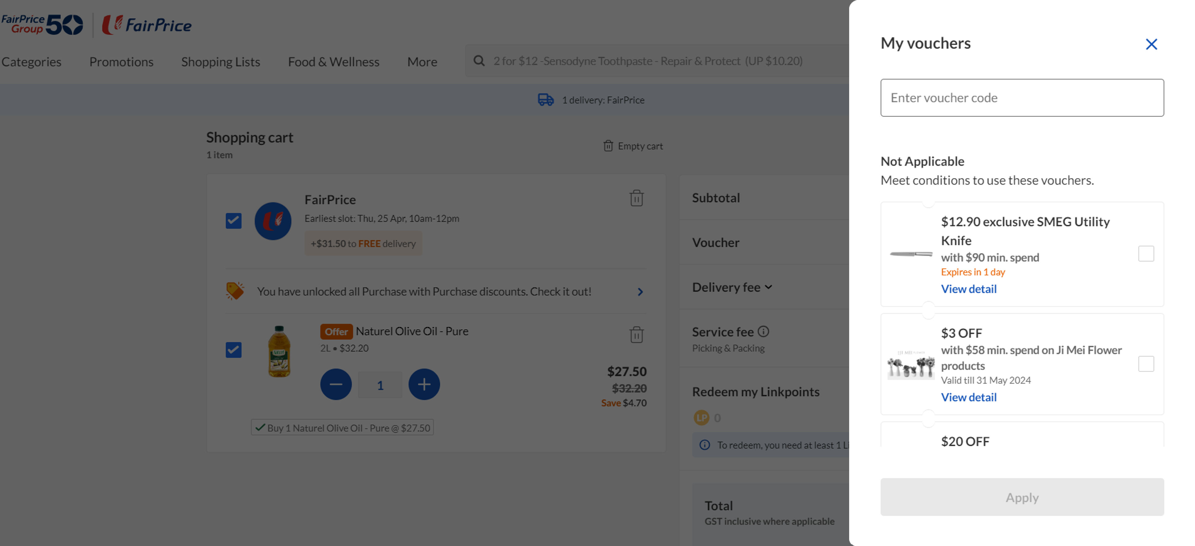 How to use coupon for FairPrice