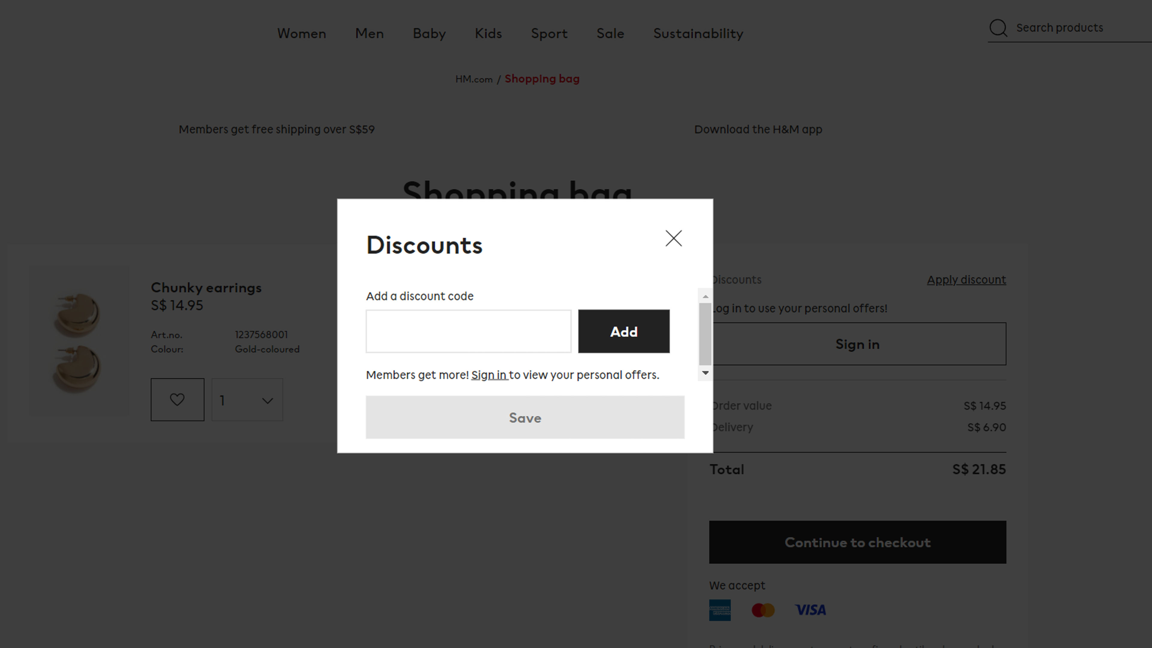 How to use coupon for H&M