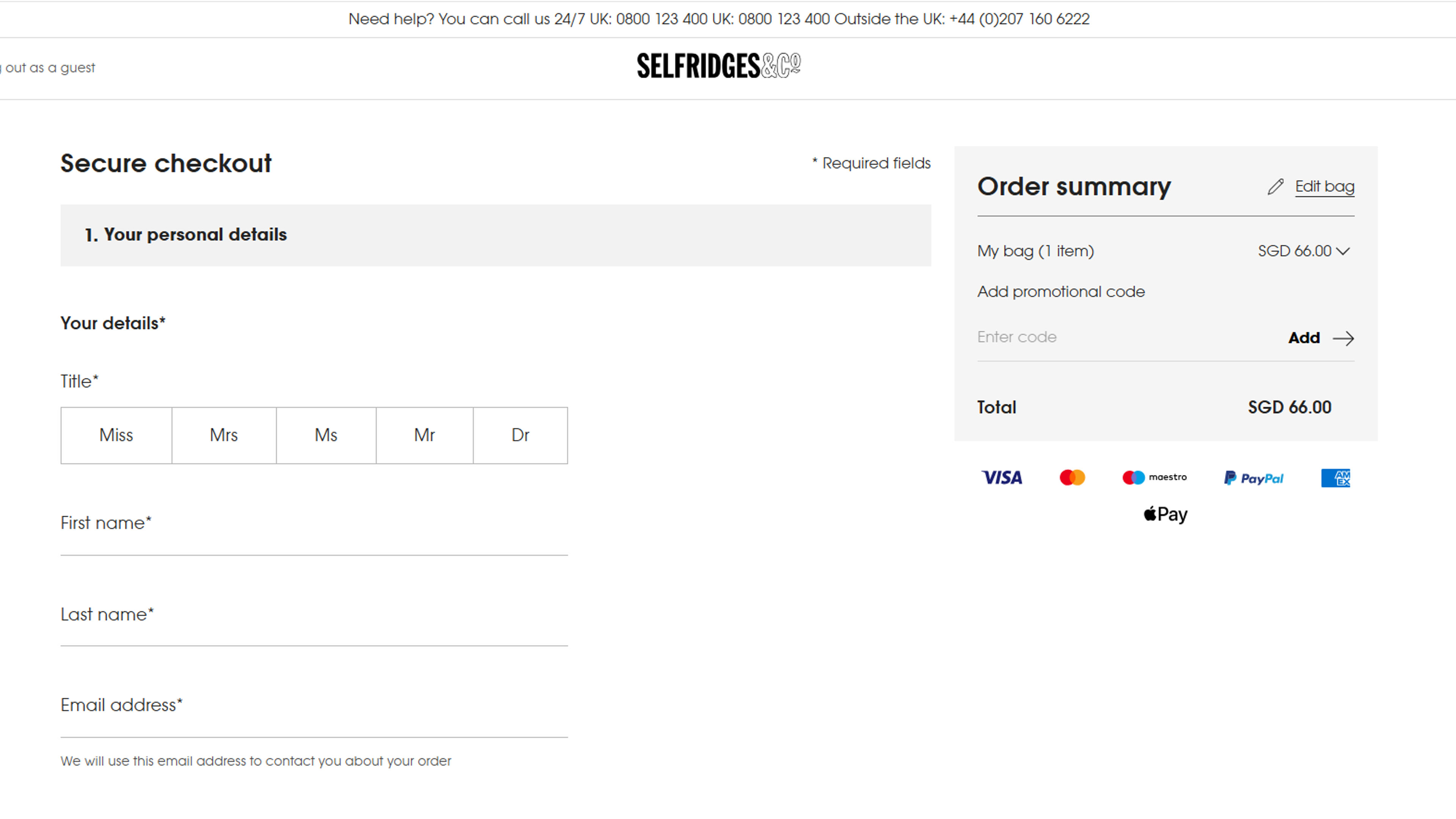 How to use coupon for Selfridges