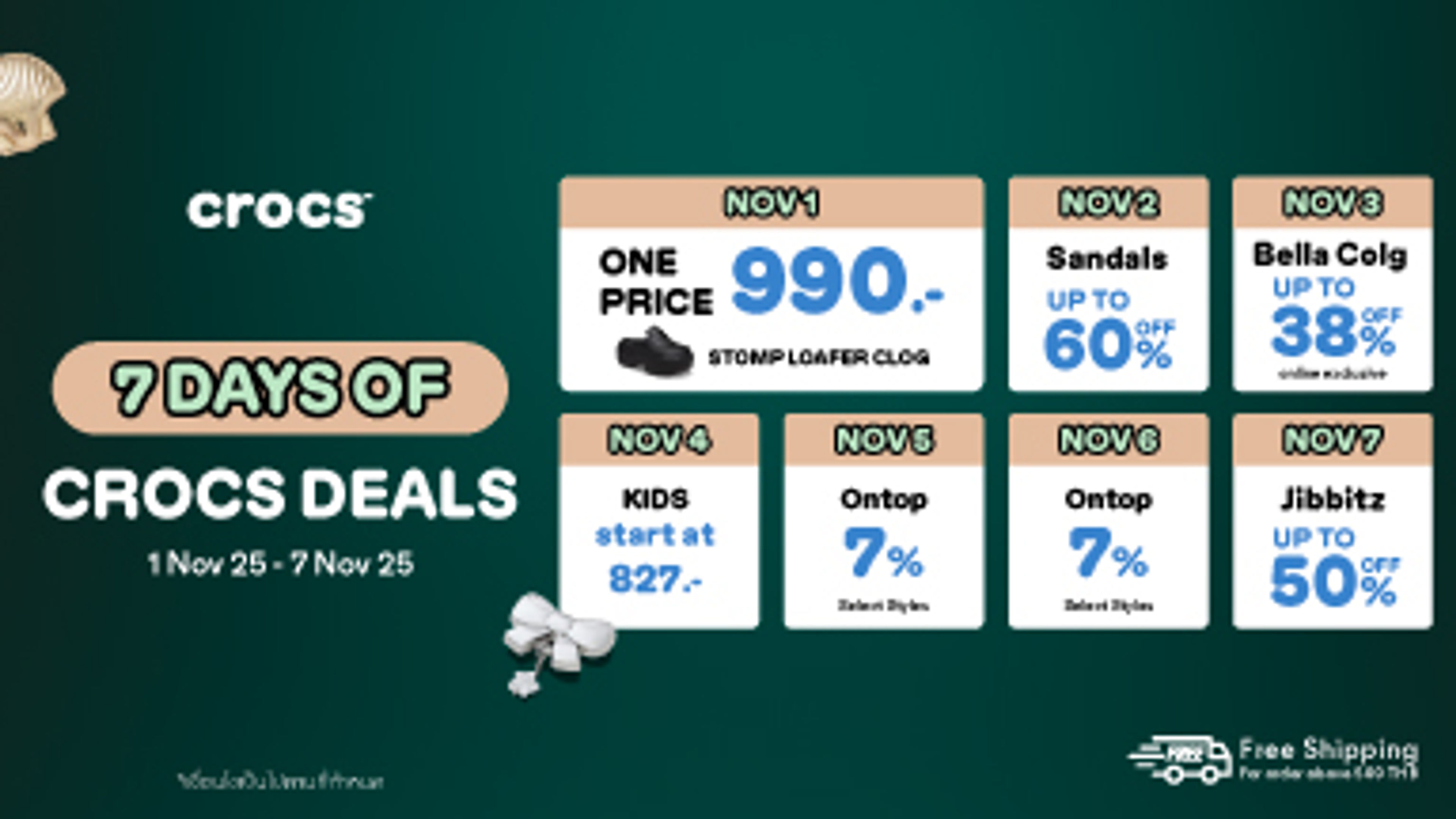 Banner of 7 days deal of crocs