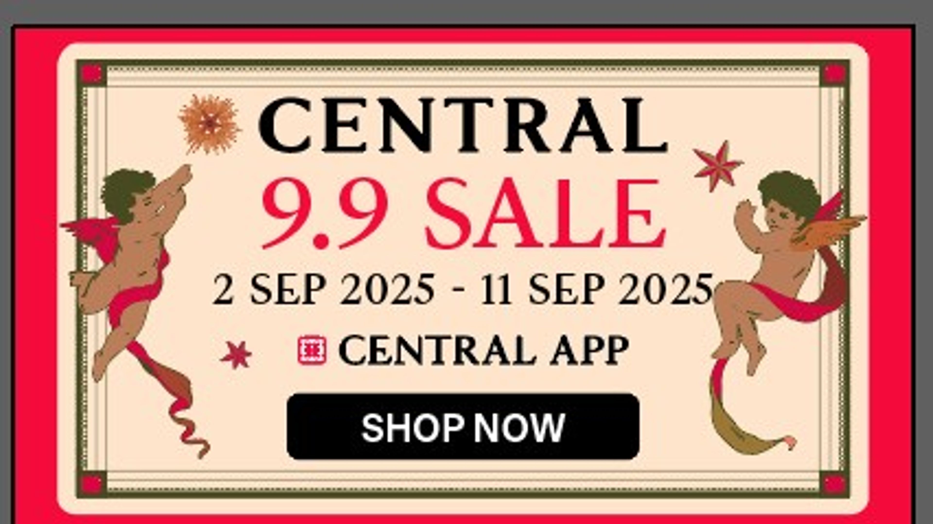 A 9.9 sale banner image of Central Department Store.