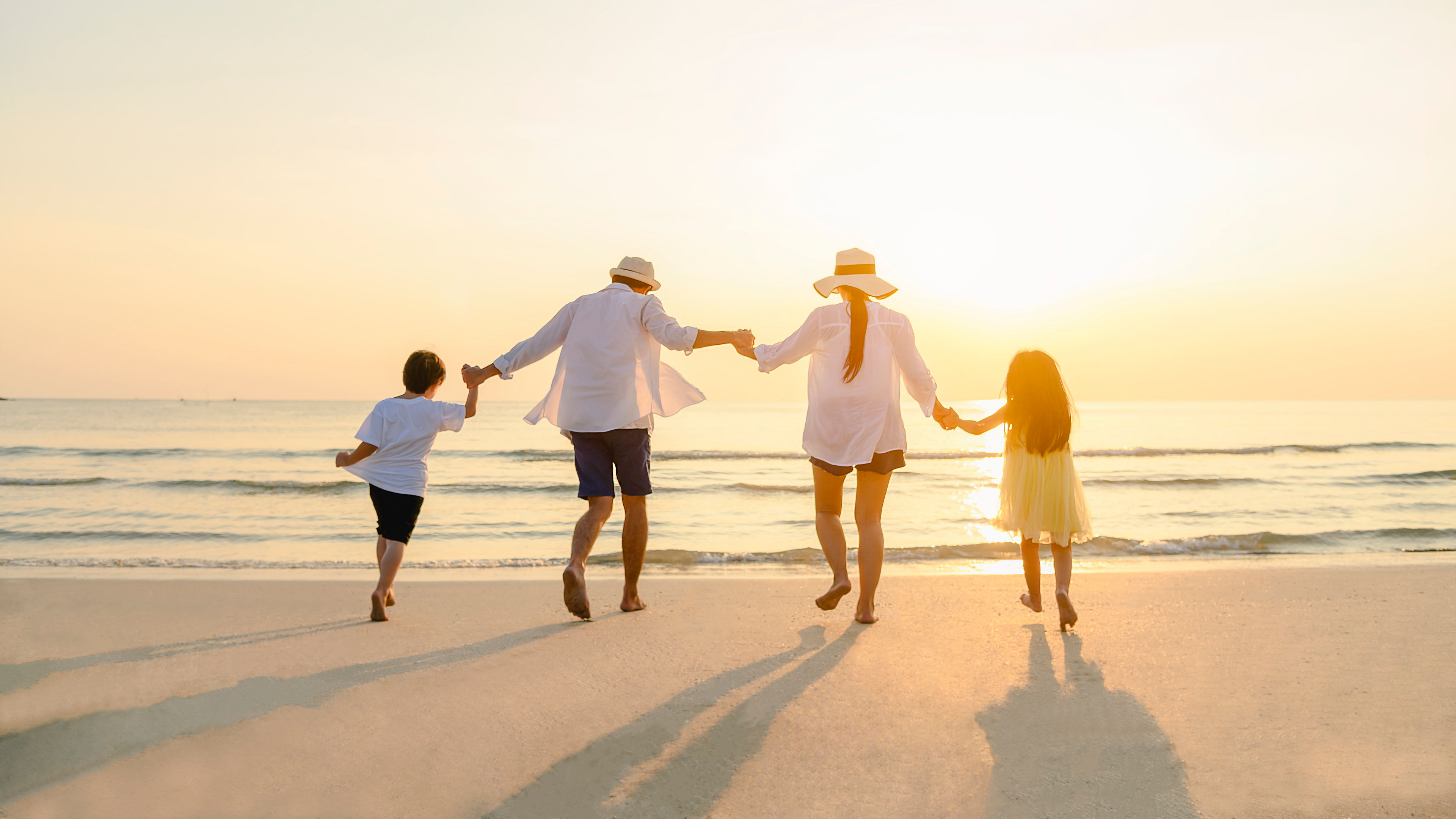 Family at the beach side