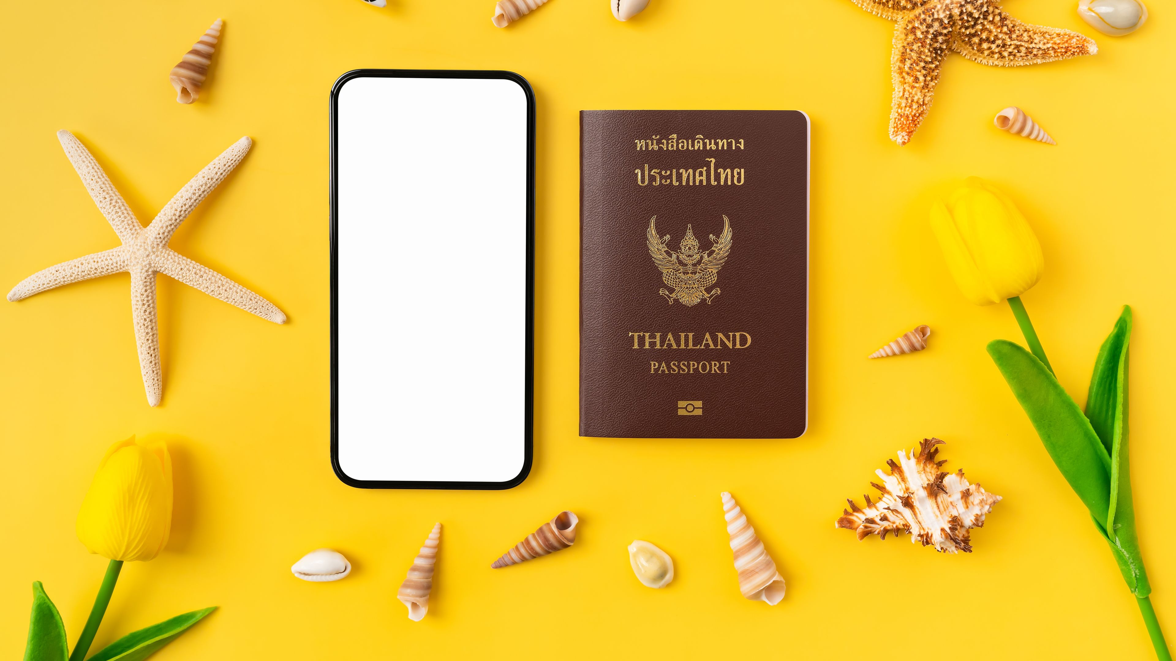 Smartphone mockup screen with passport