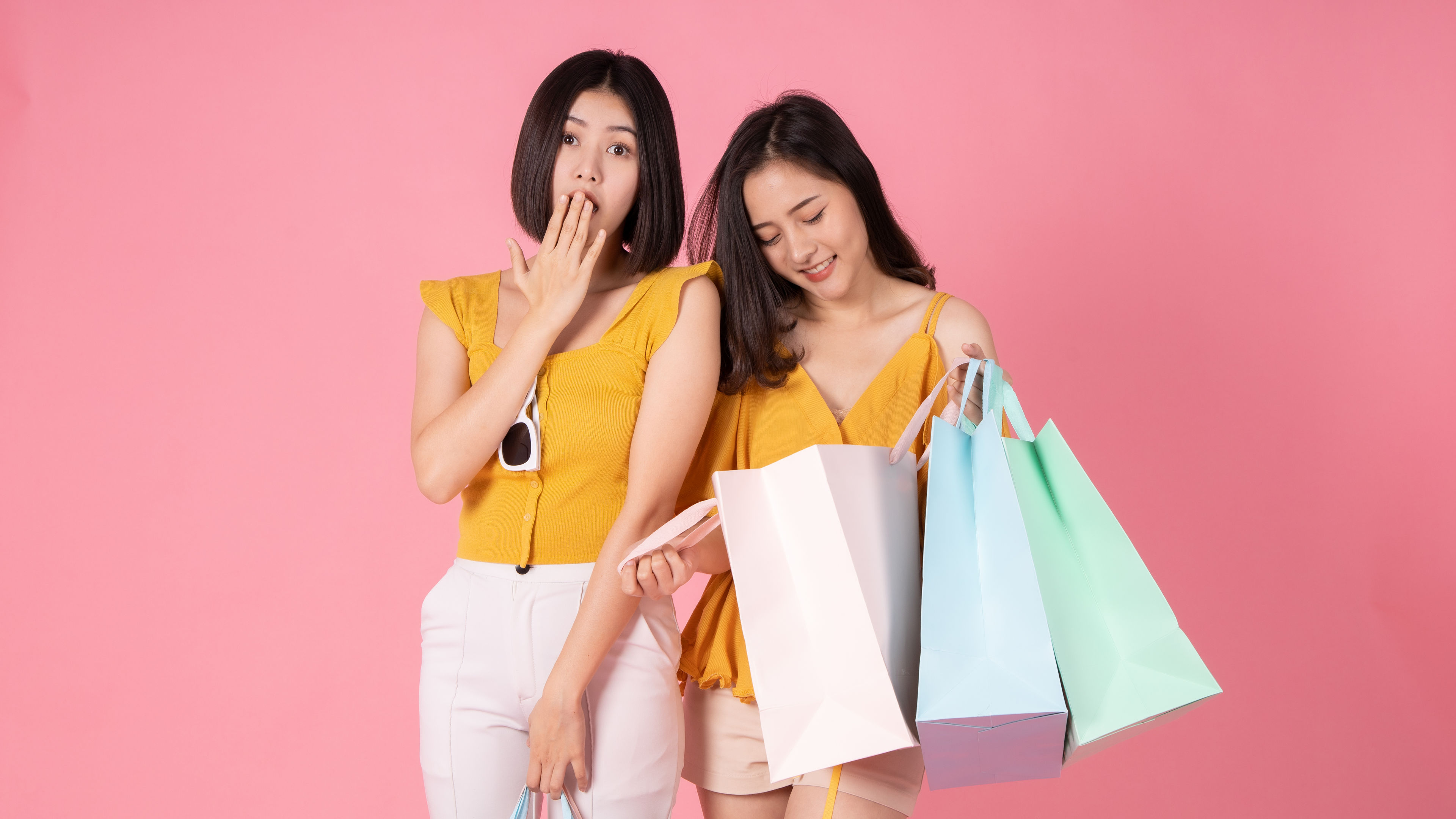 2 Asian happy woman