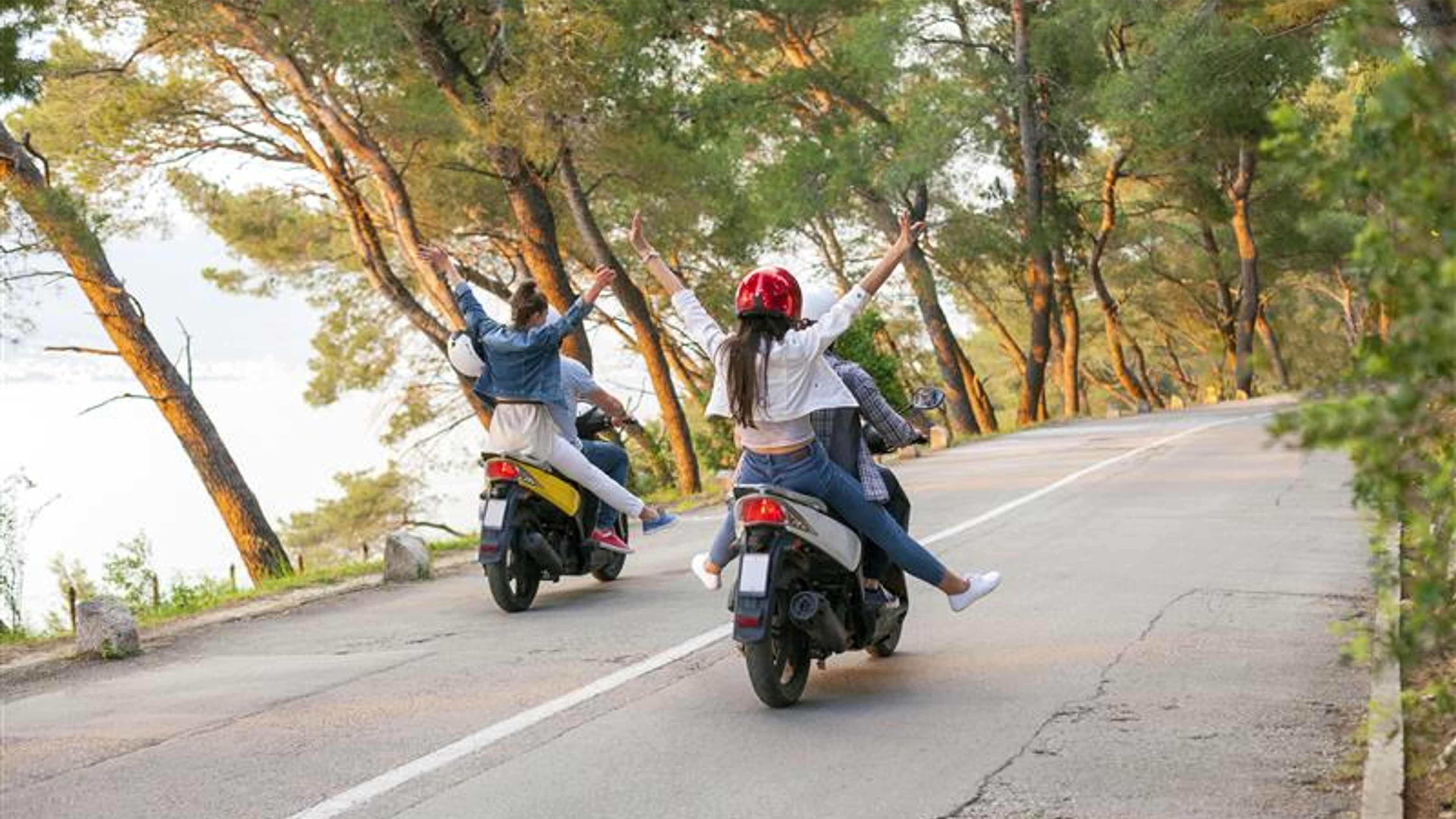People enjoying bike rides