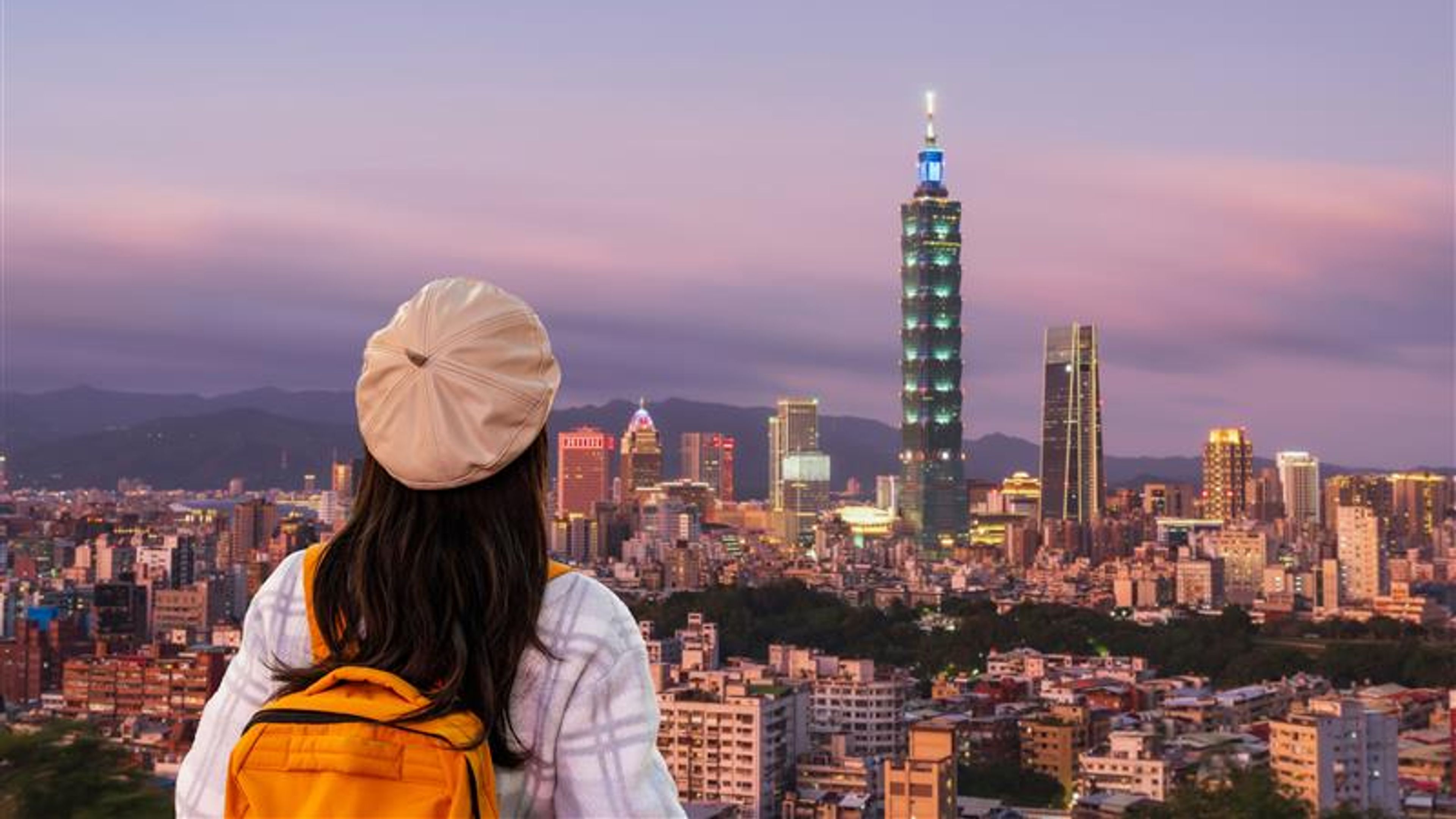 Woman enjoying the city view