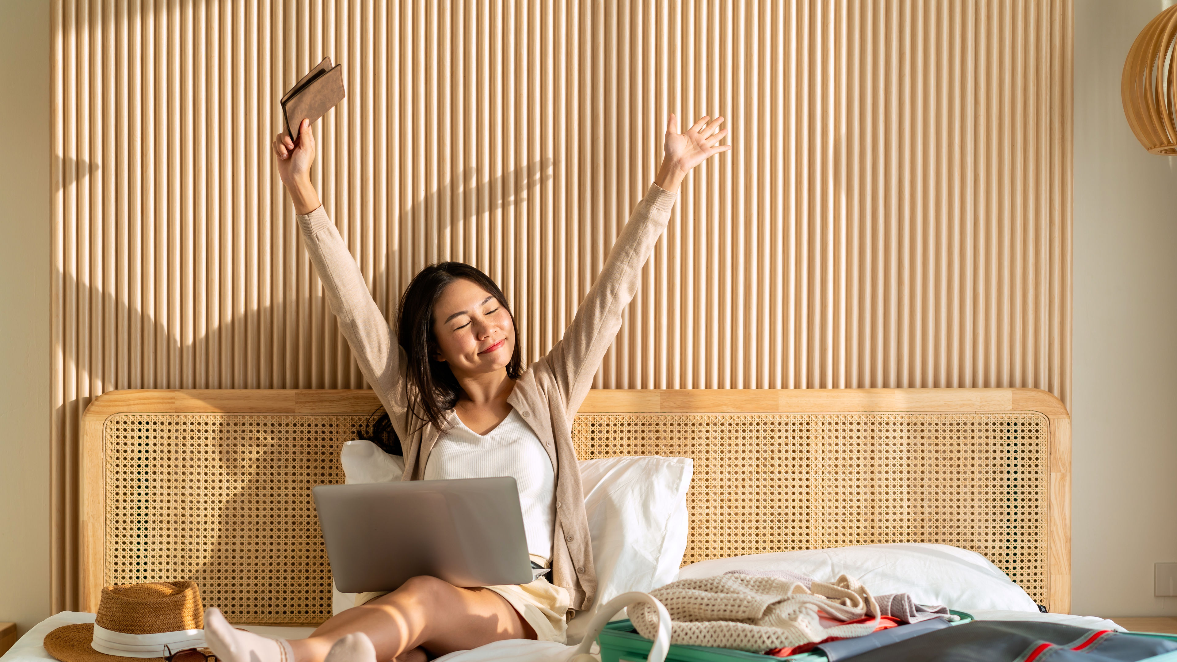 Woman enjoying the stay