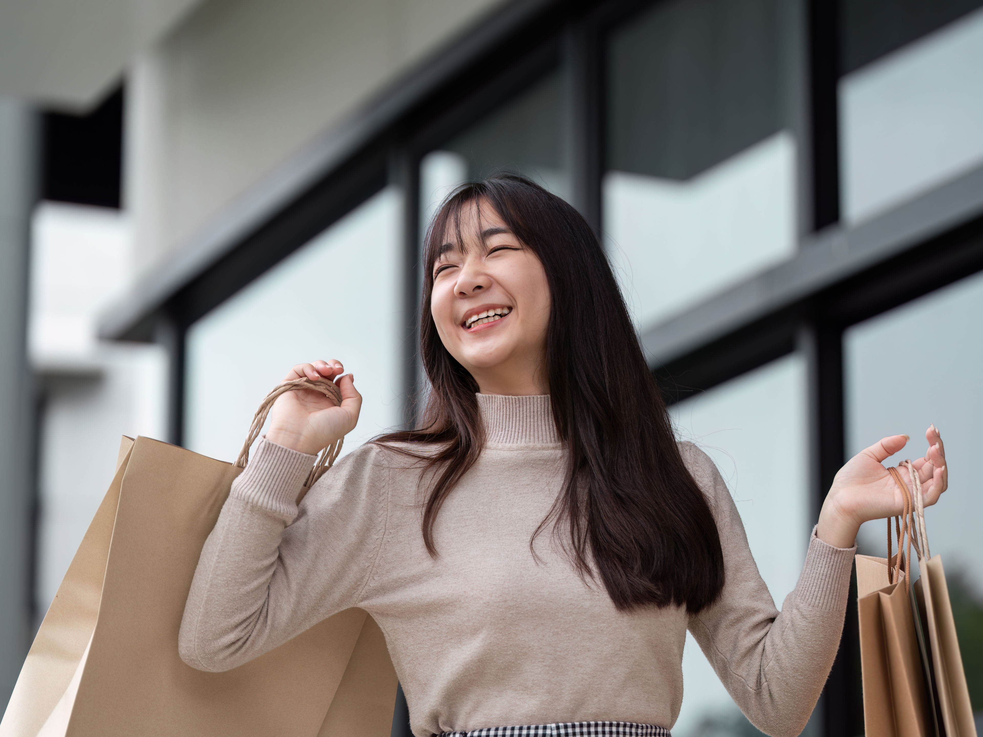 Woman holding shopping bags