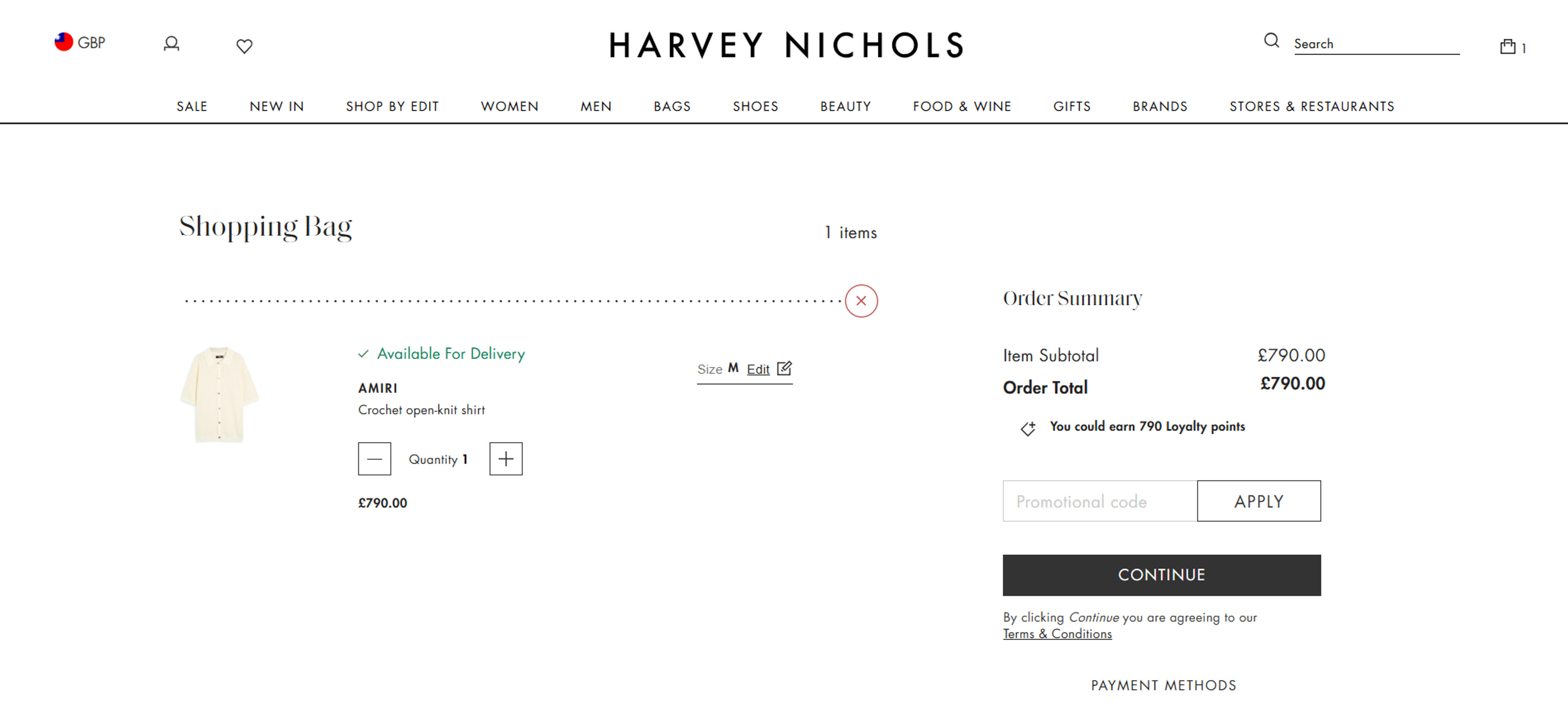 How to use Coupon for Harvey Nichols
