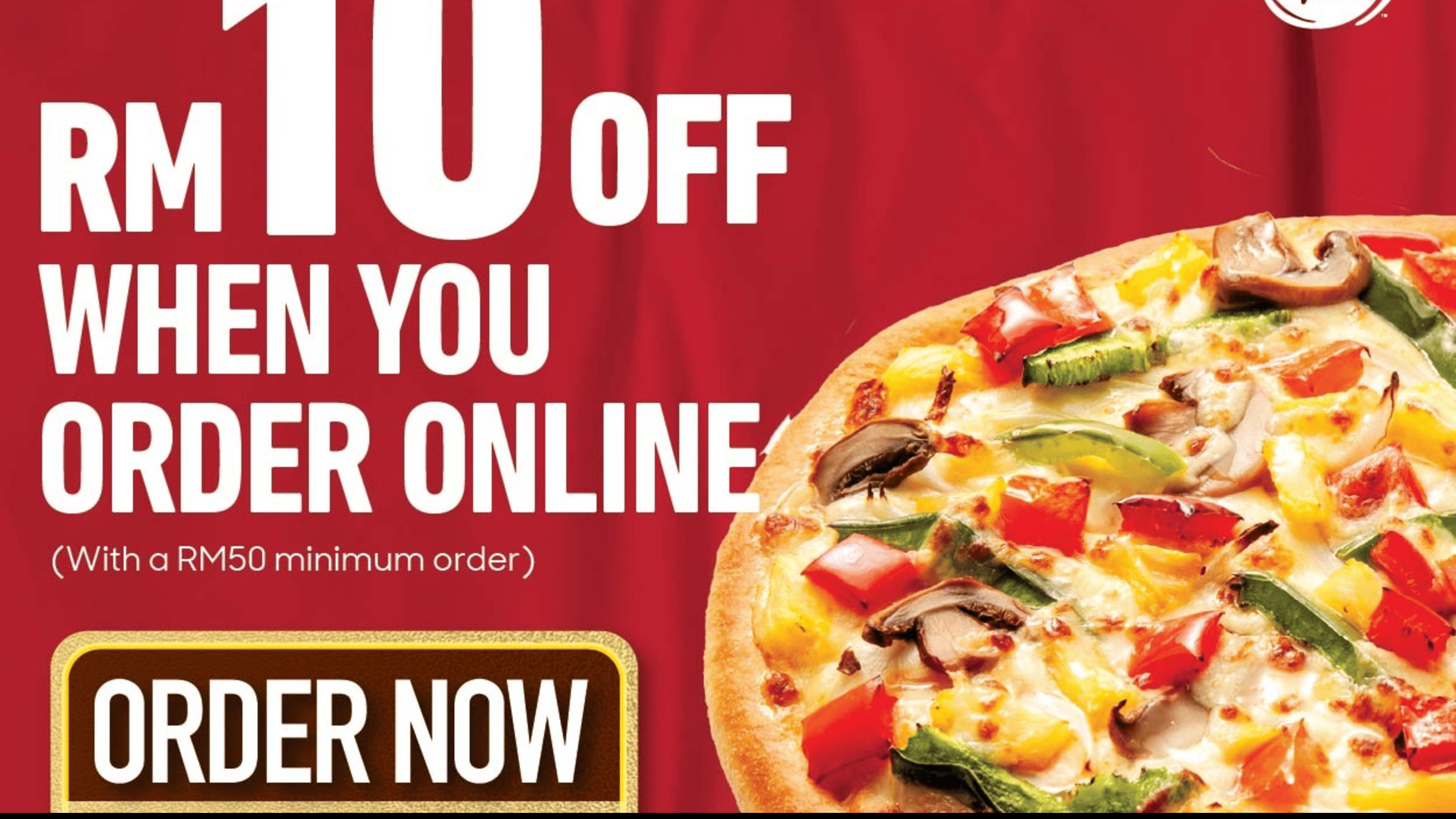 Banner image of Pizza hut latest running offer with RM 10 OFF.