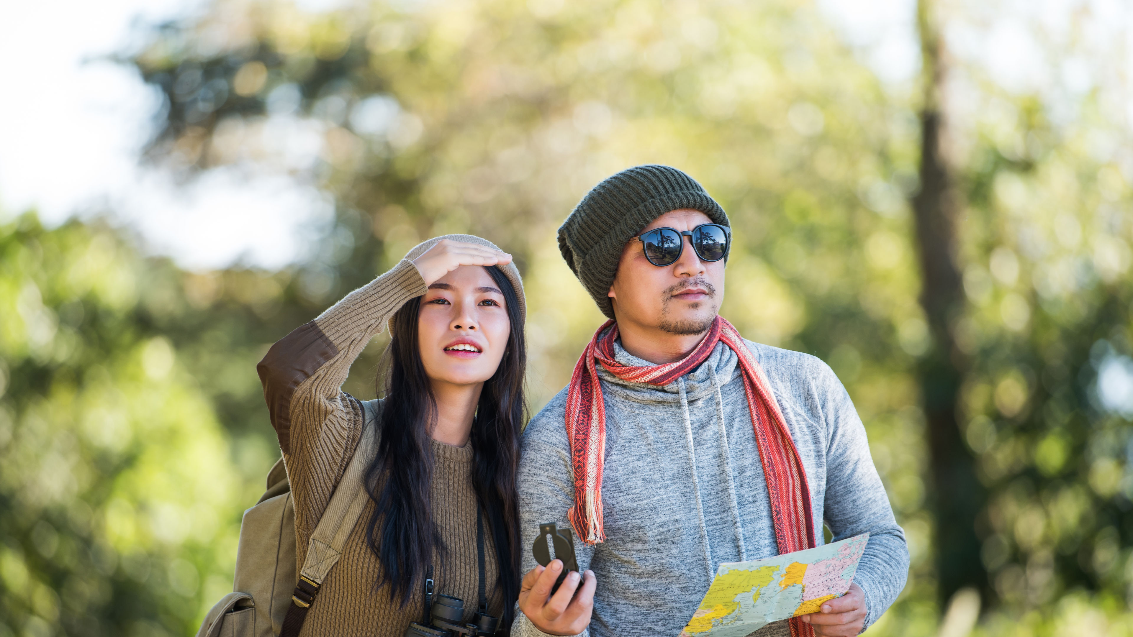 A couple is travelling