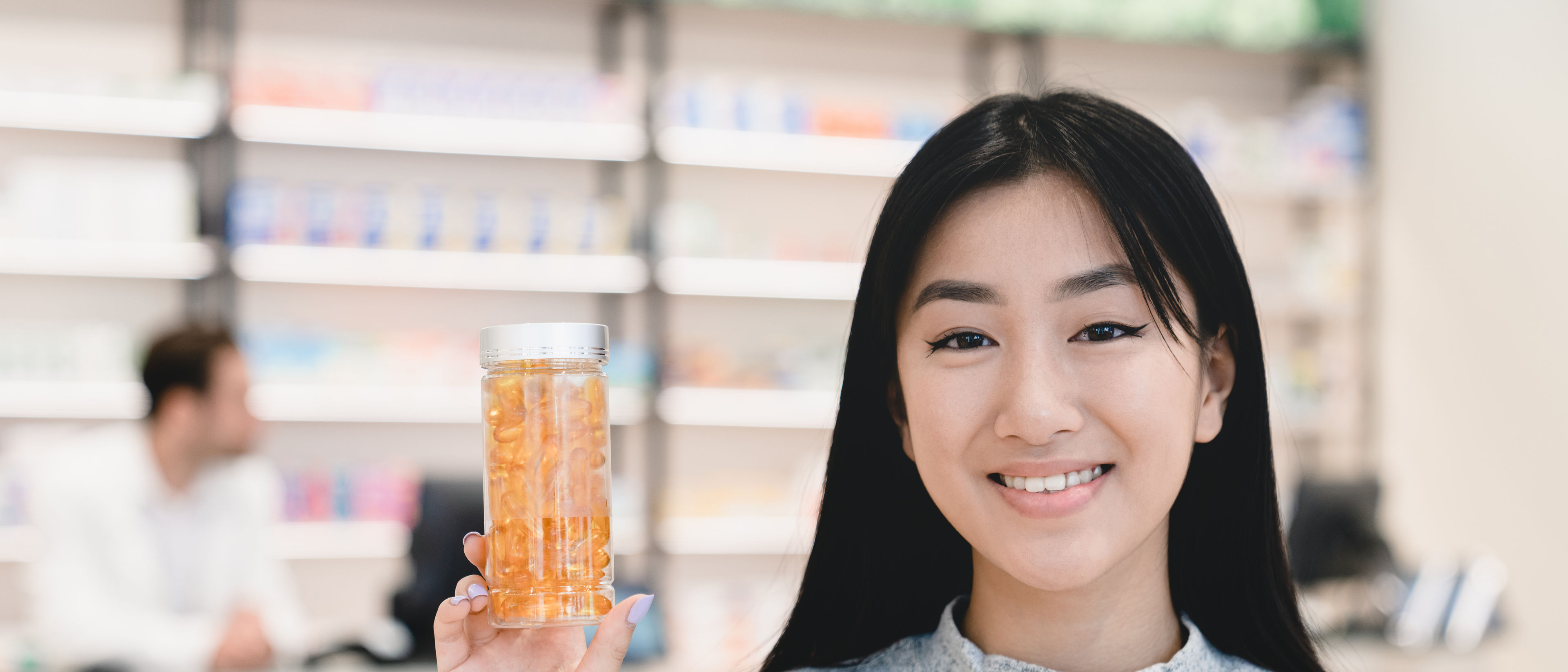 Customer showing medicine jar