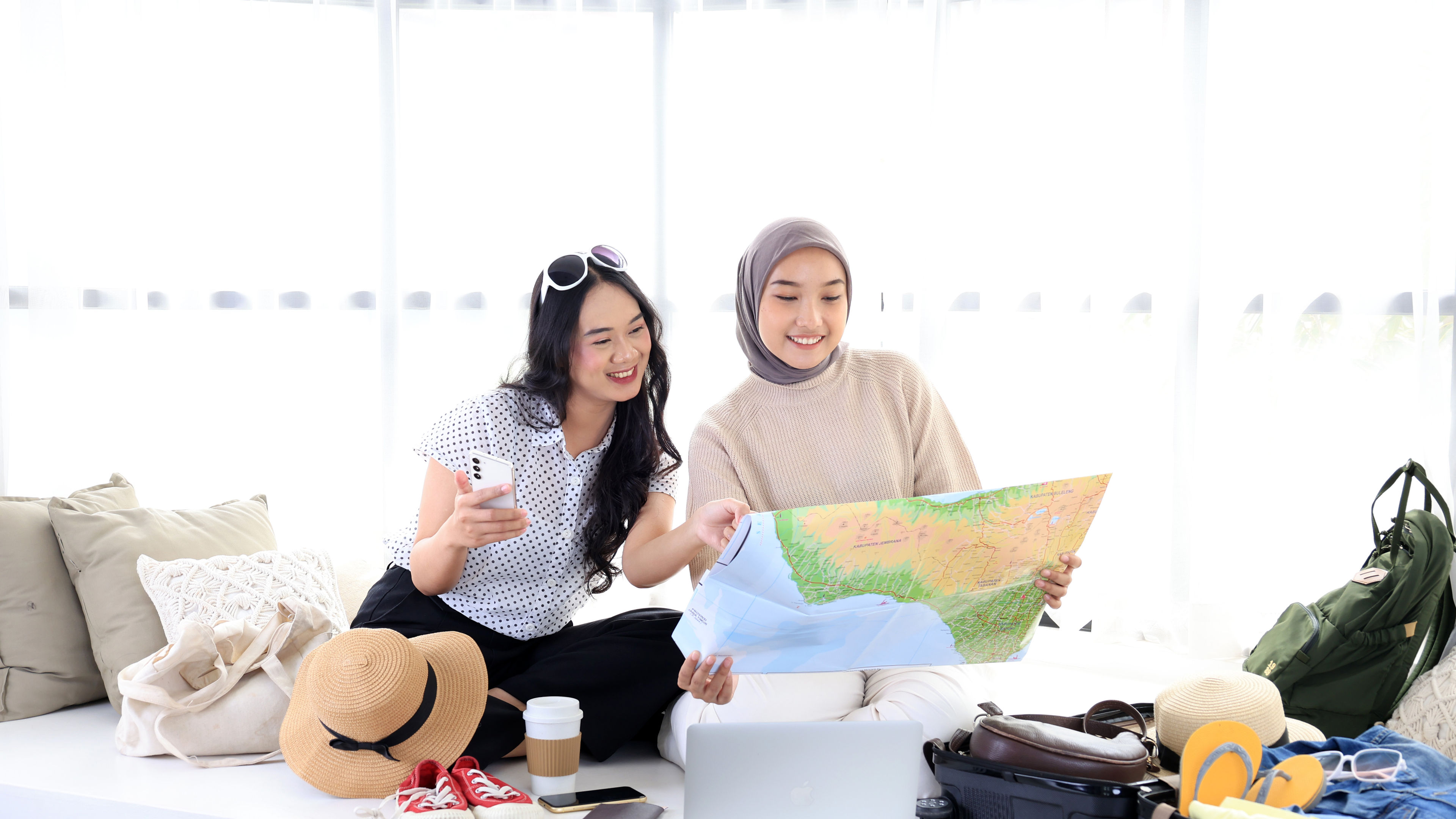 Friends planning for a trip 