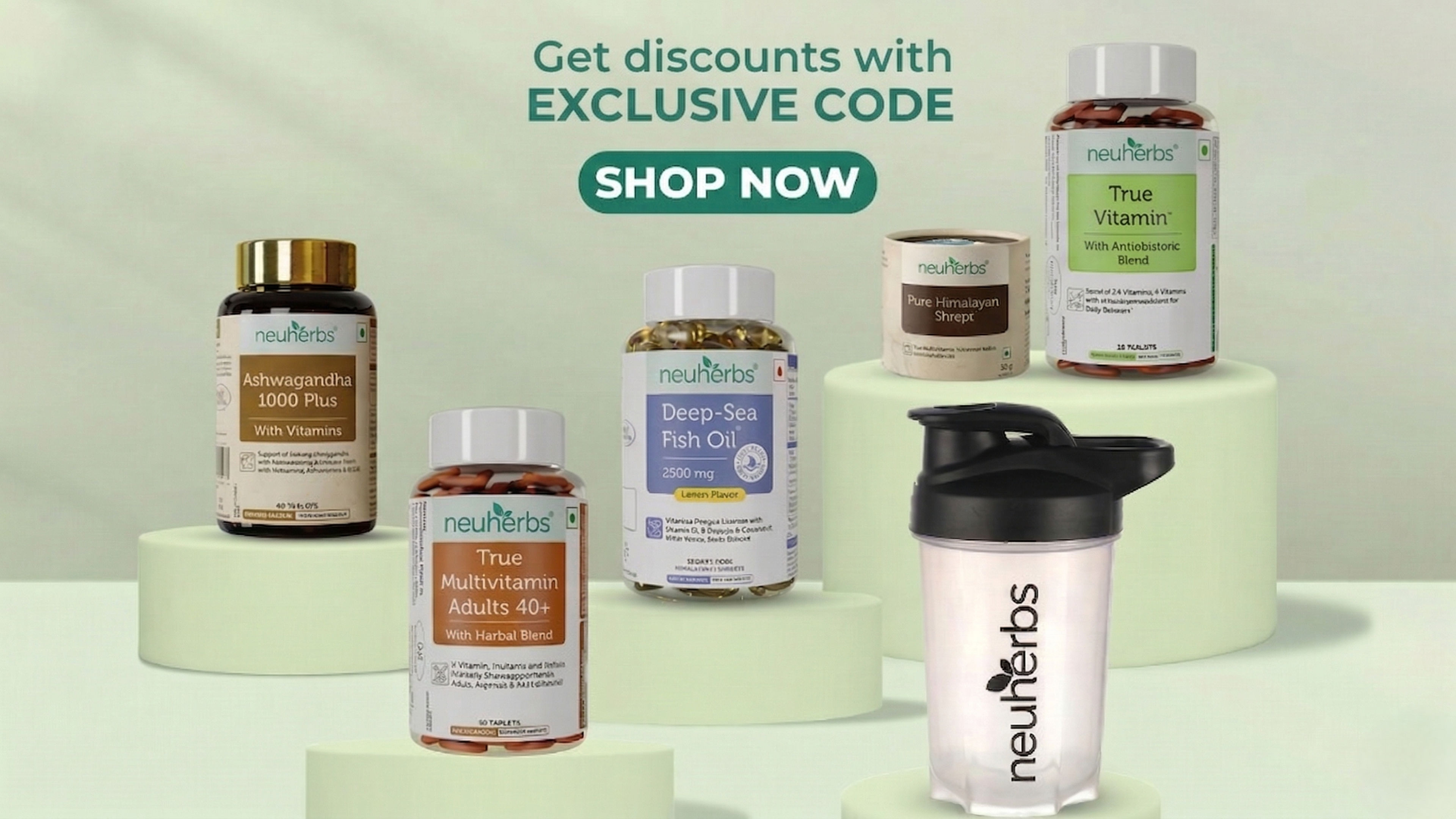 A banner image of Neuherbs with an exclusive code.