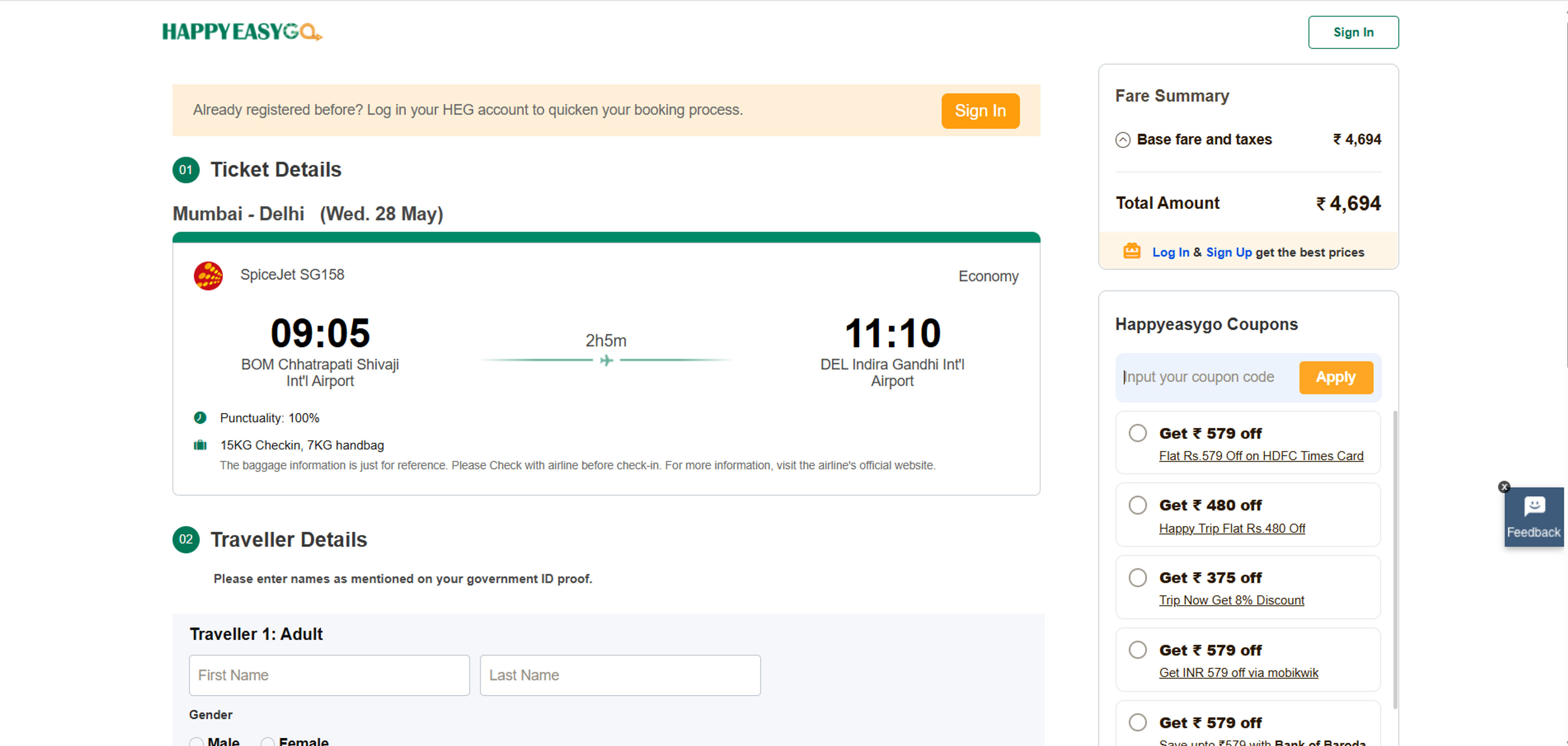 How to use coupon for Happyeasygo
