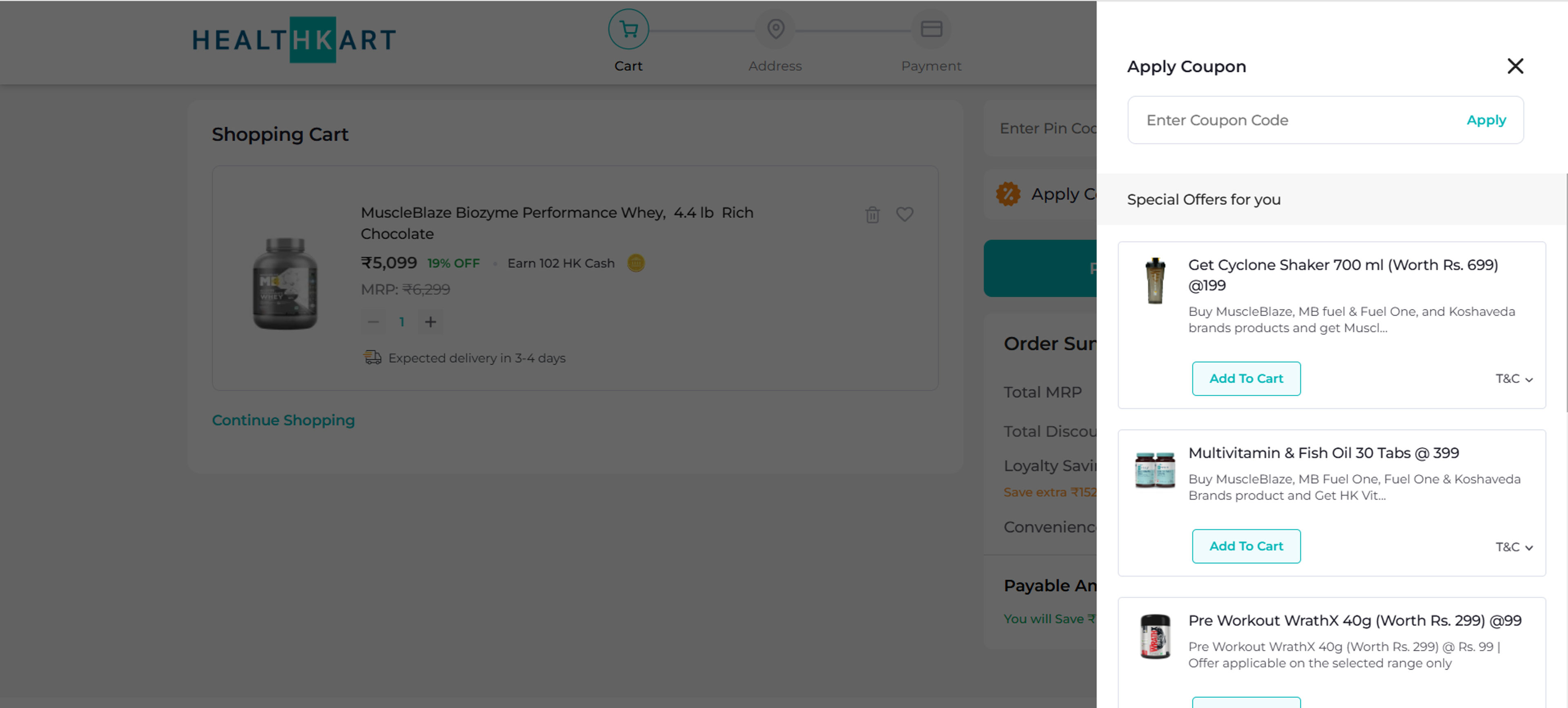 How to use coupon for Healthkart